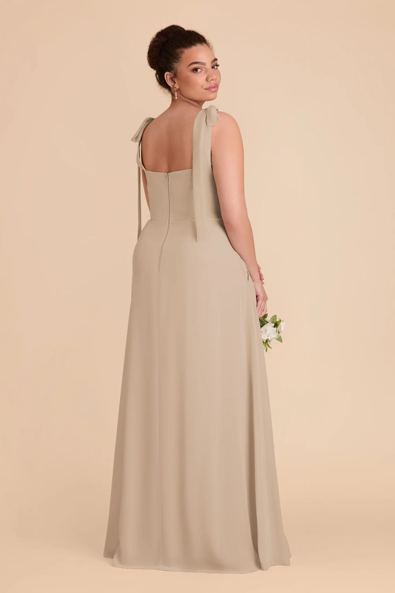 Alex Chiffon Dress - Almond - Image 10
