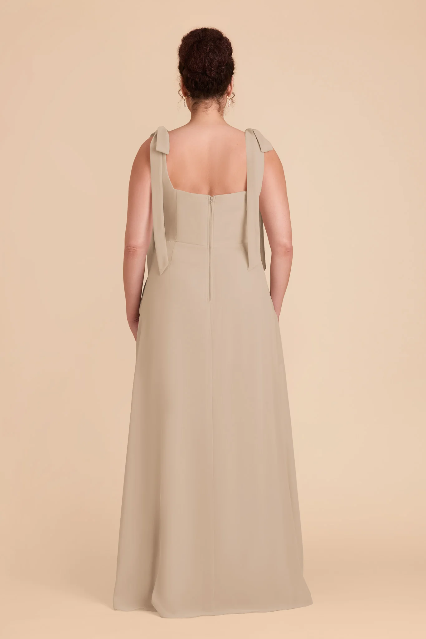 Alex Chiffon Dress - Almond - Image 11