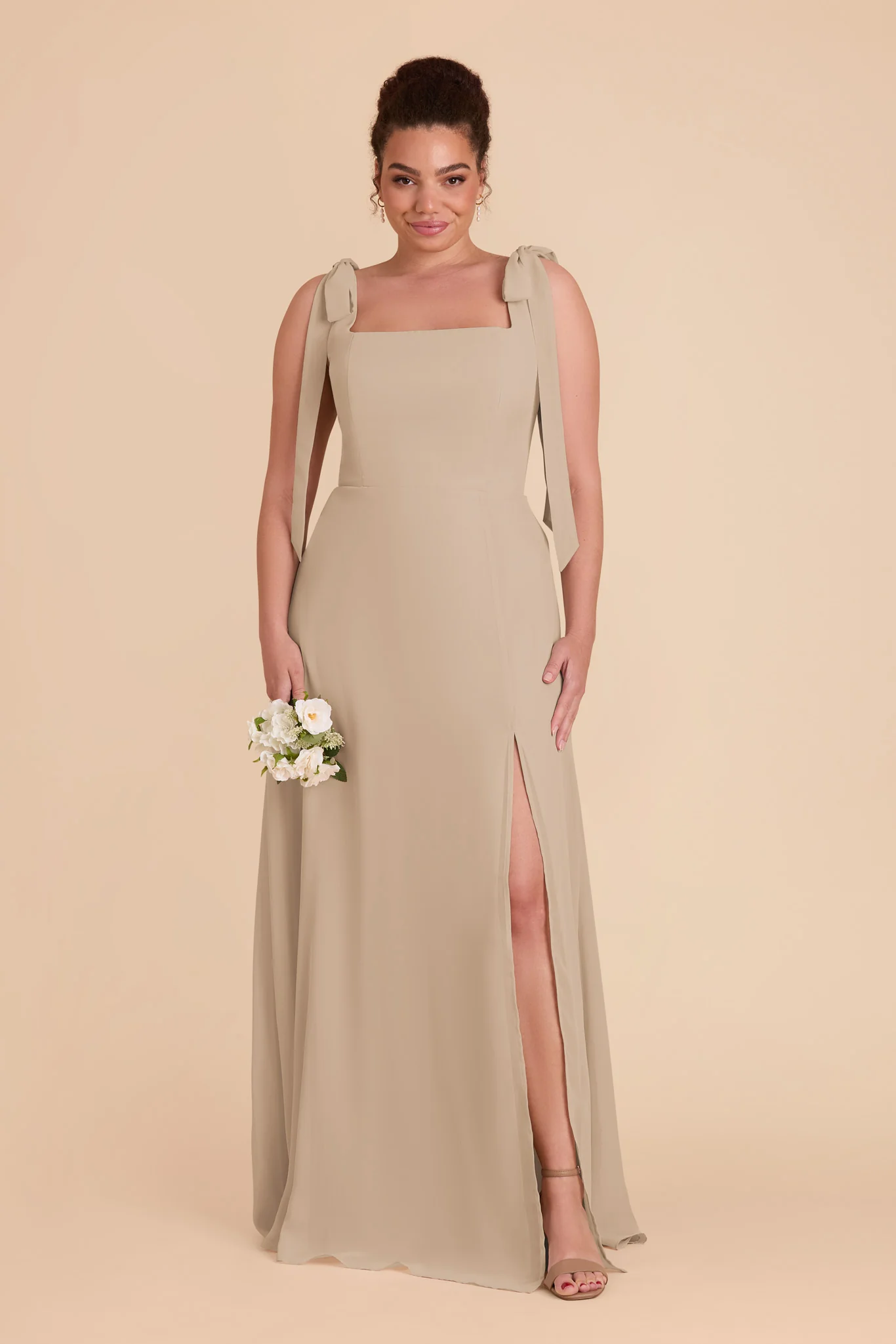 Alex Chiffon Dress - Almond - Image 8