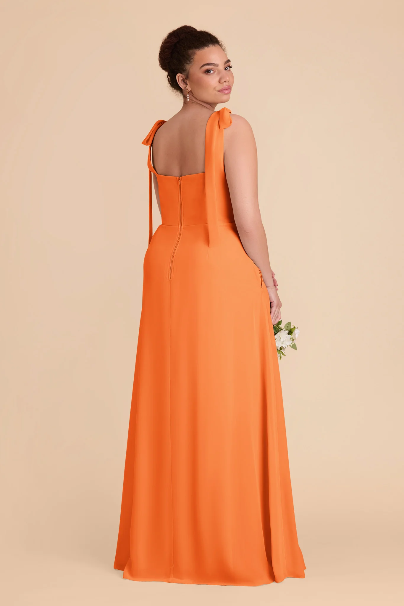 Alex Chiffon Dress - Apricot - Image 10