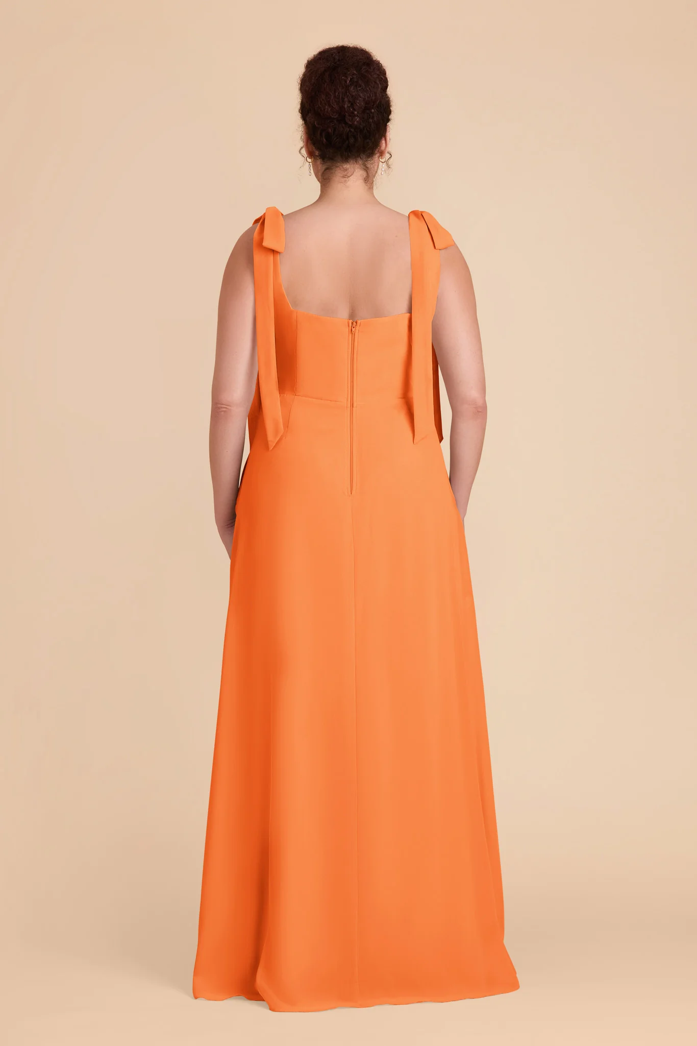 Alex Chiffon Dress - Apricot - Image 11
