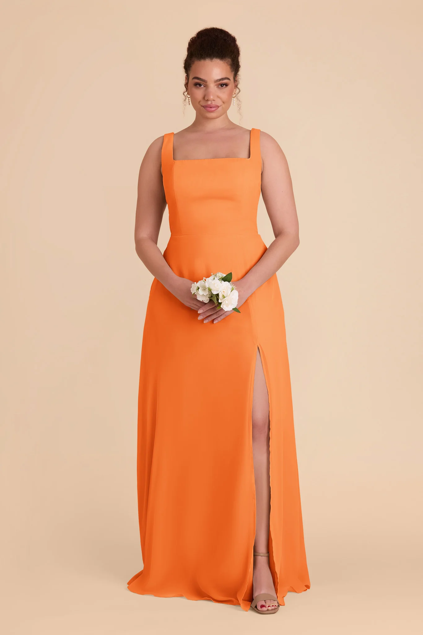 Alex Chiffon Dress - Apricot - Image 9