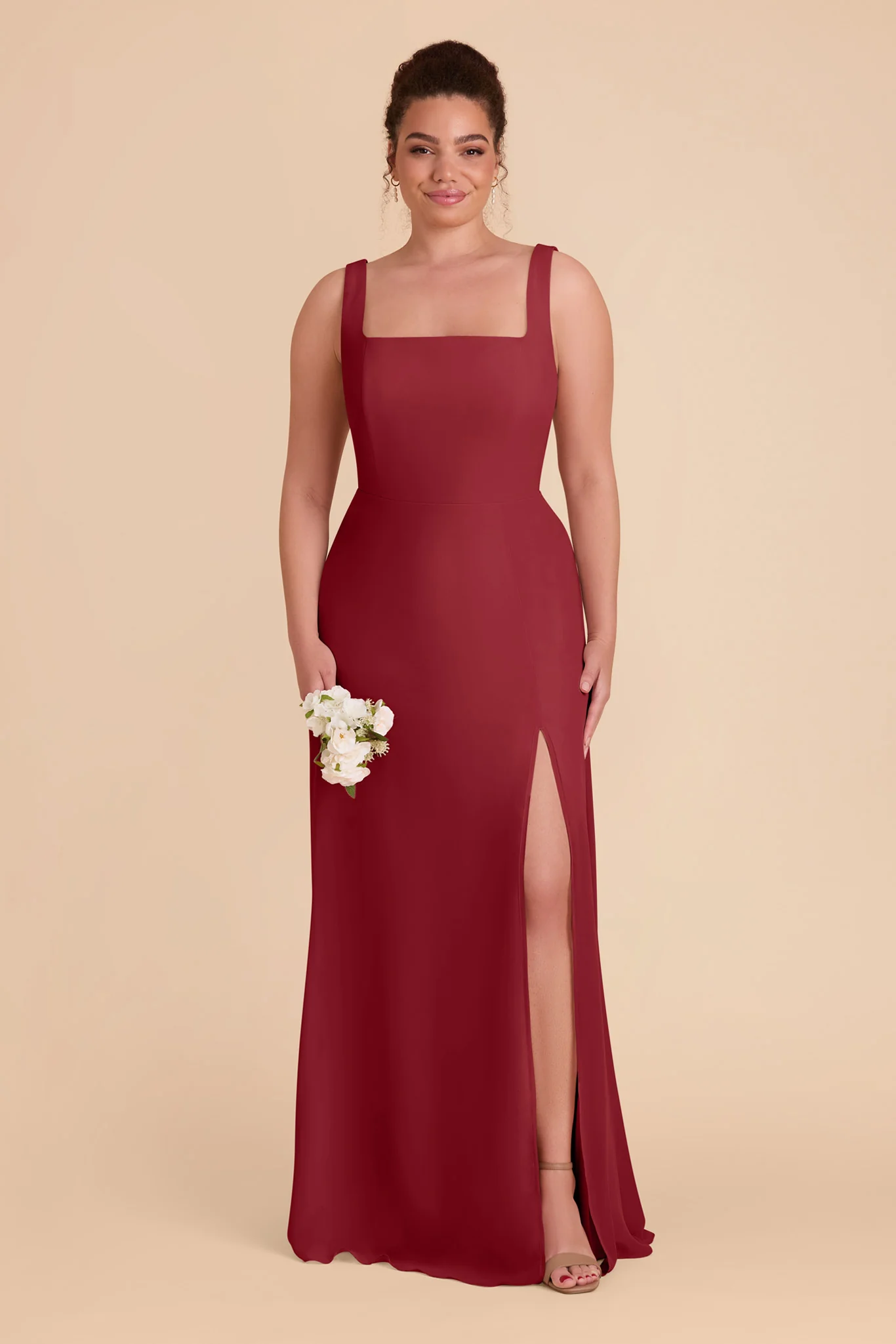 Alex Chiffon Dress - Burgundy - Image 2