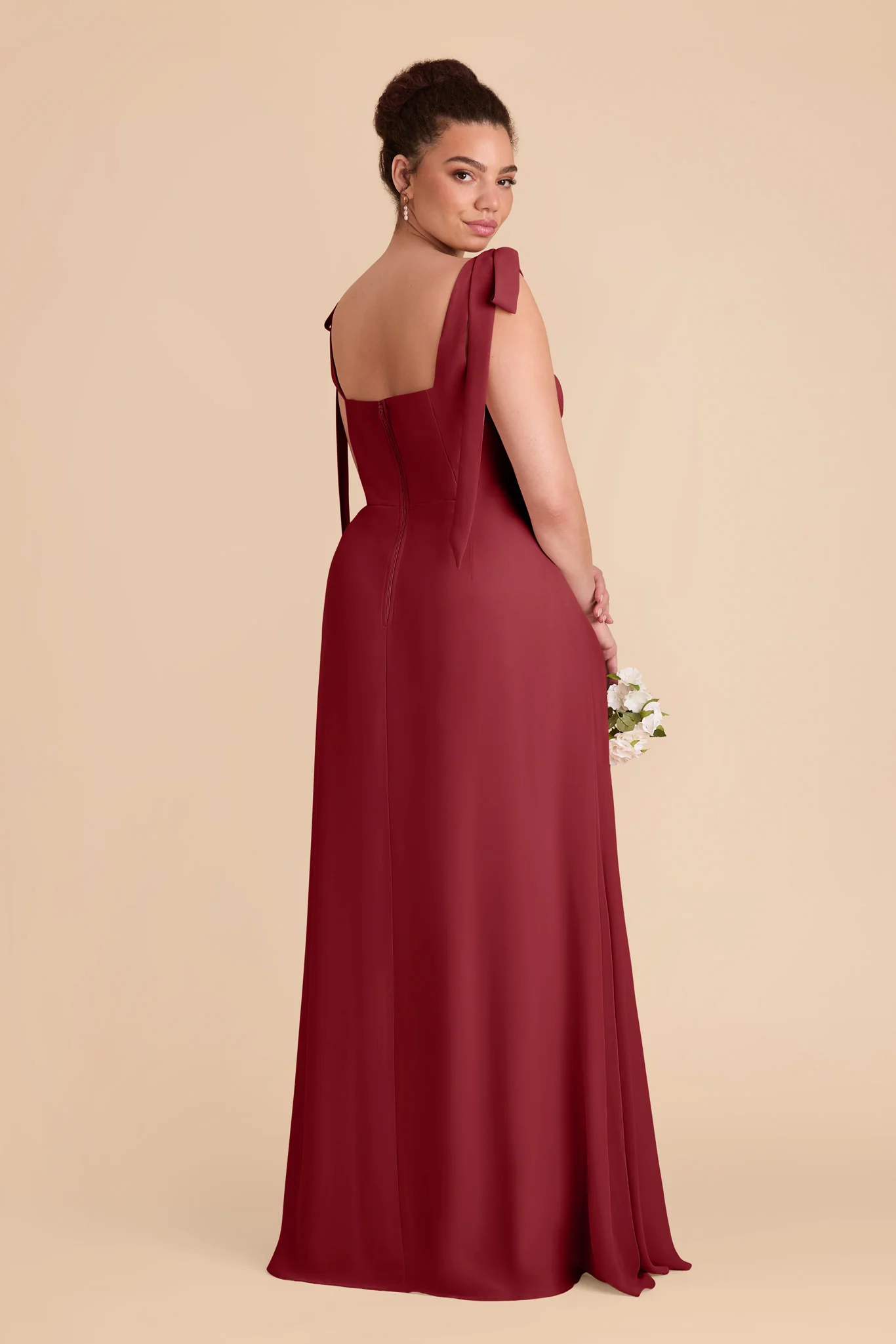 Alex Chiffon Dress - Burgundy - Image 9