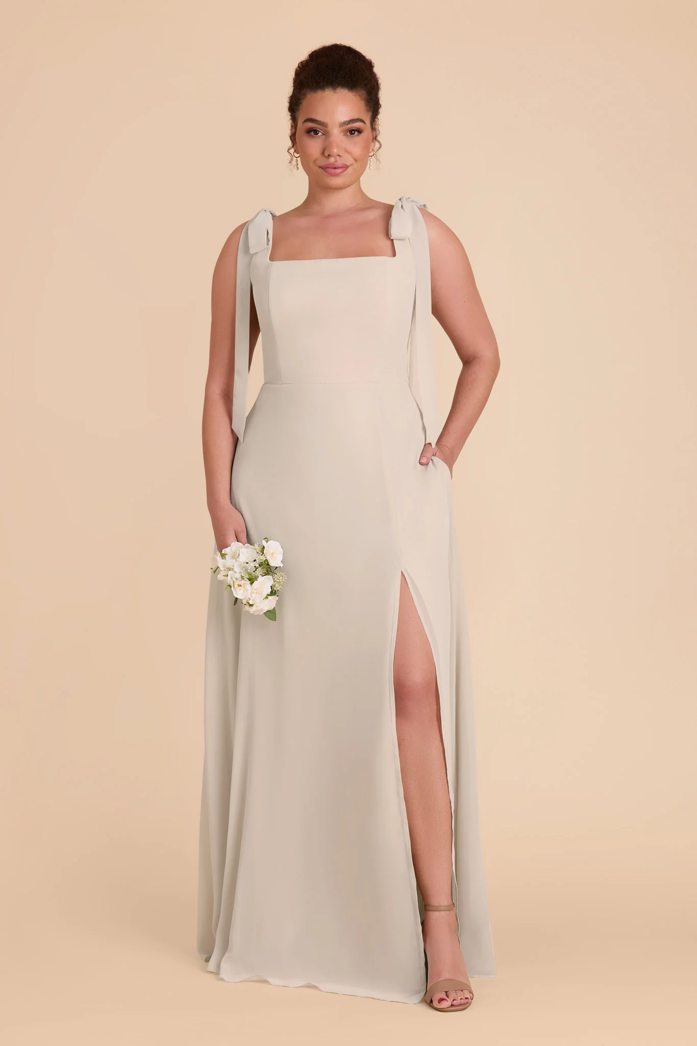 Alex Chiffon Dress - Classic Champagne - Image 9