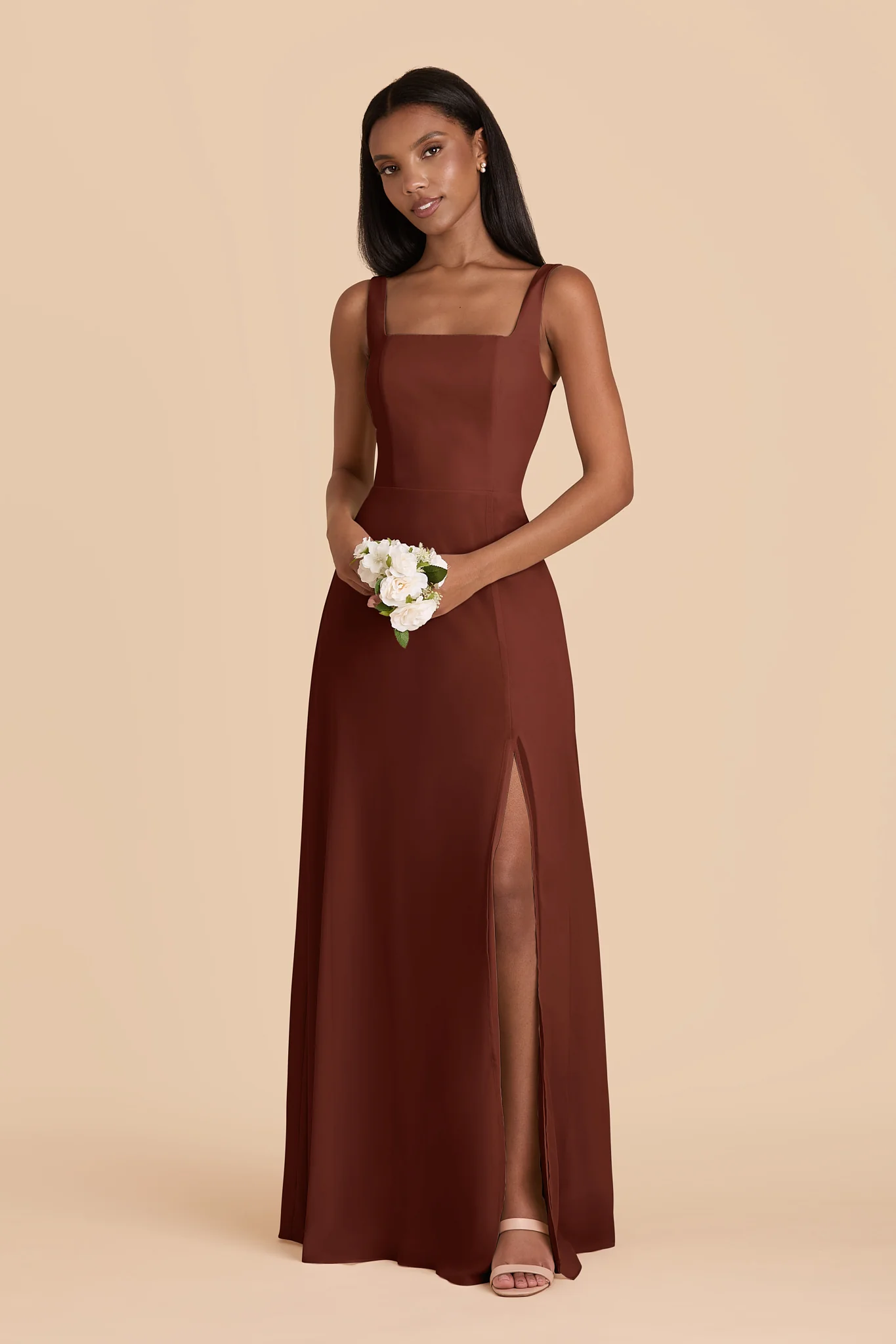 Alex Chiffon Dress - Cognac - Image 4