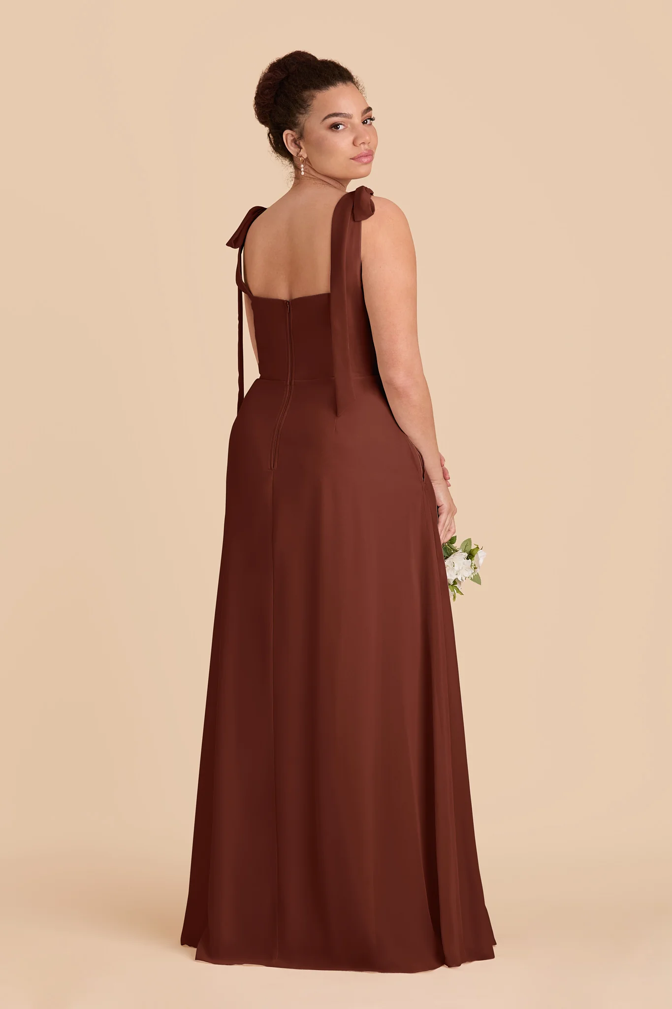 Alex Chiffon Dress - Cognac - Image 9