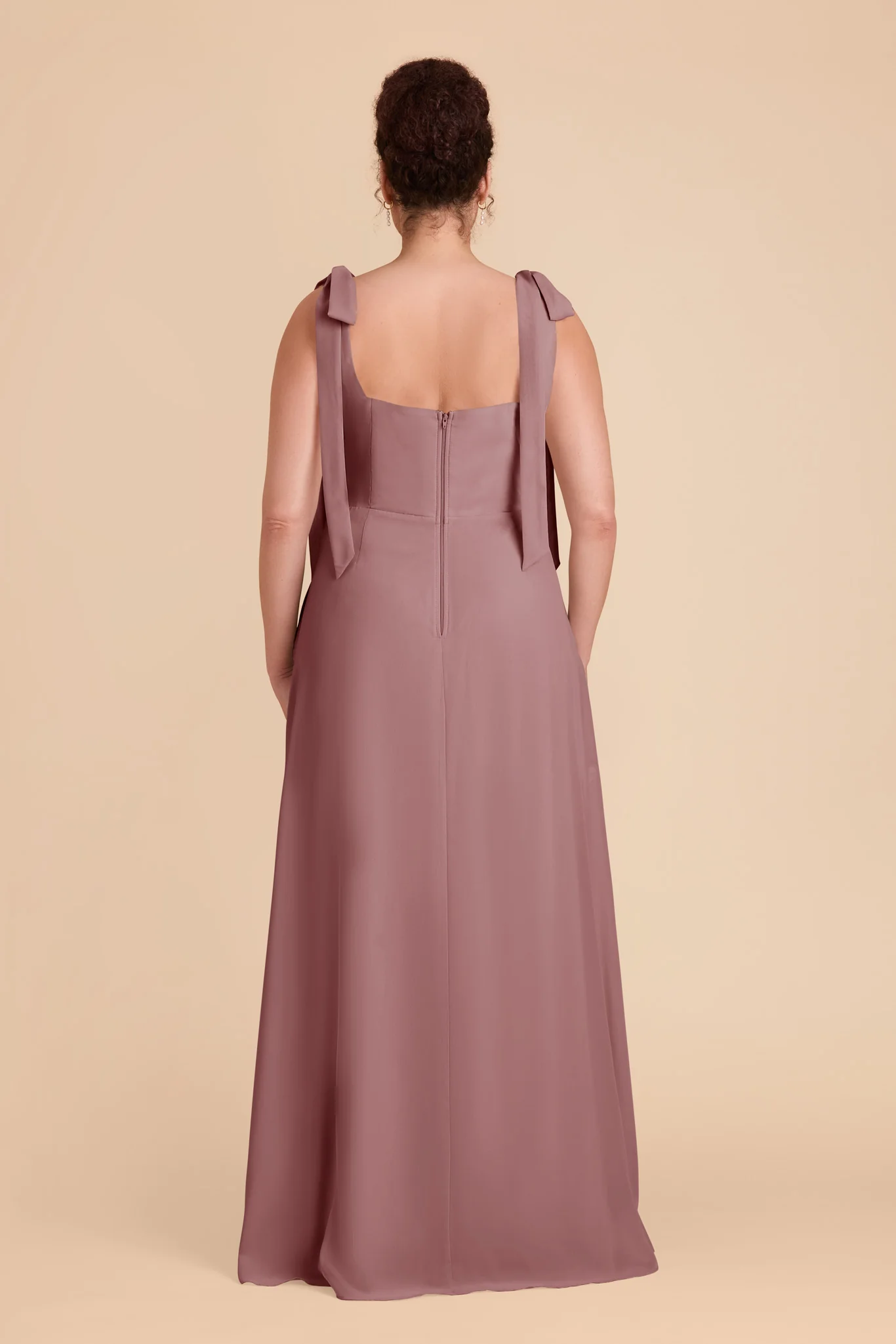Alex Chiffon Dress - Dark Mauve - Image 11