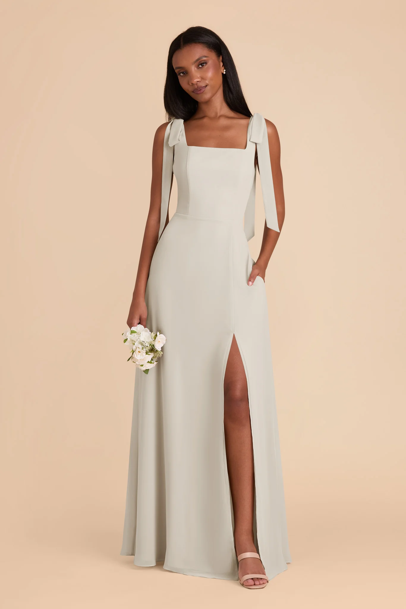 Alex Chiffon Dress - Dove Gray - Image 3