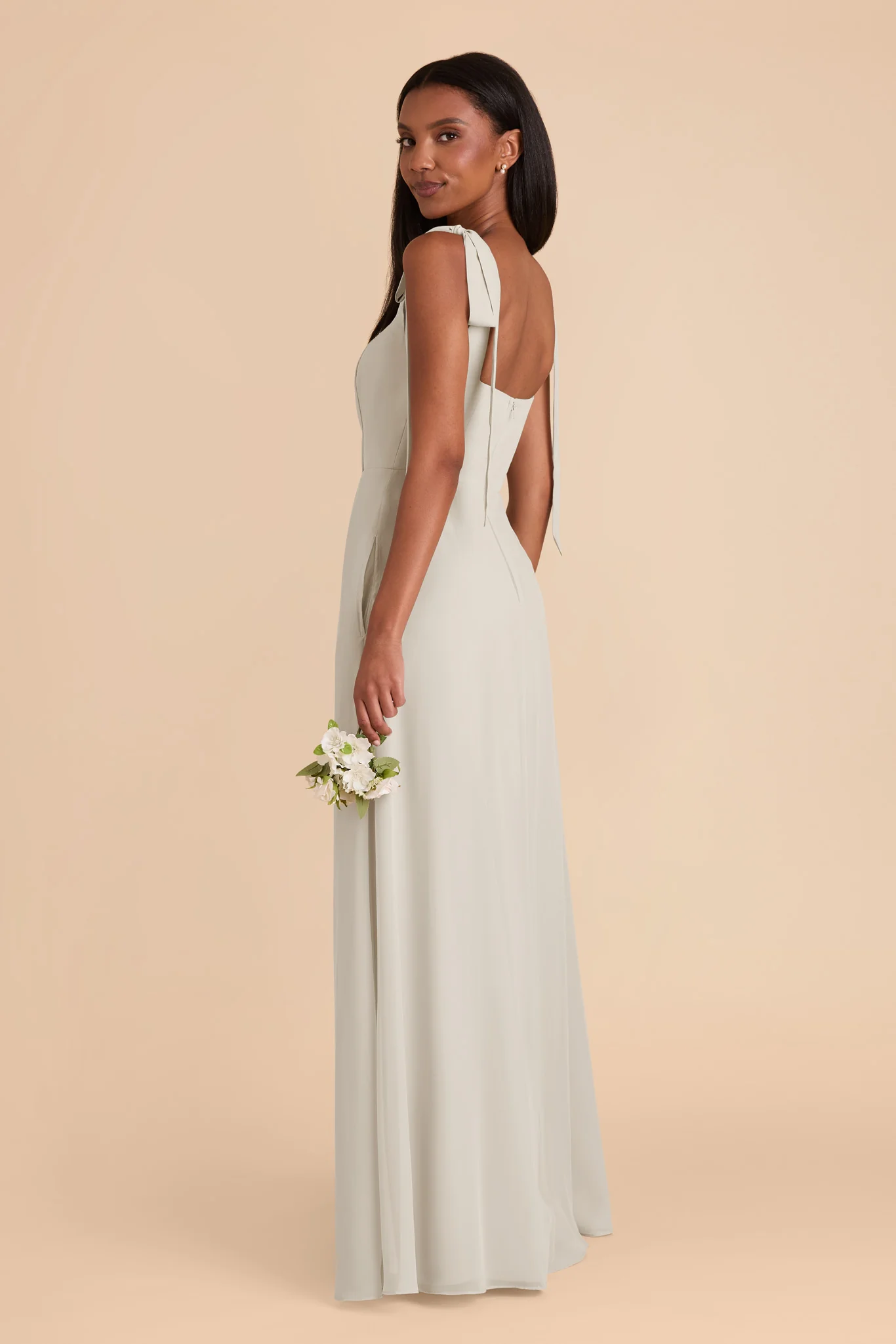 Alex Chiffon Dress - Dove Gray - Image 5