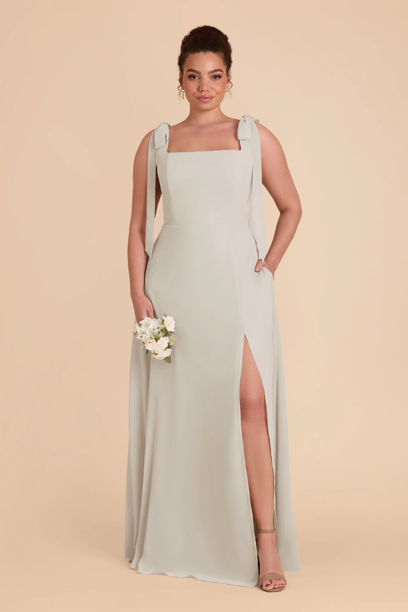 Alex Chiffon Dress - Dove Gray - Image 9