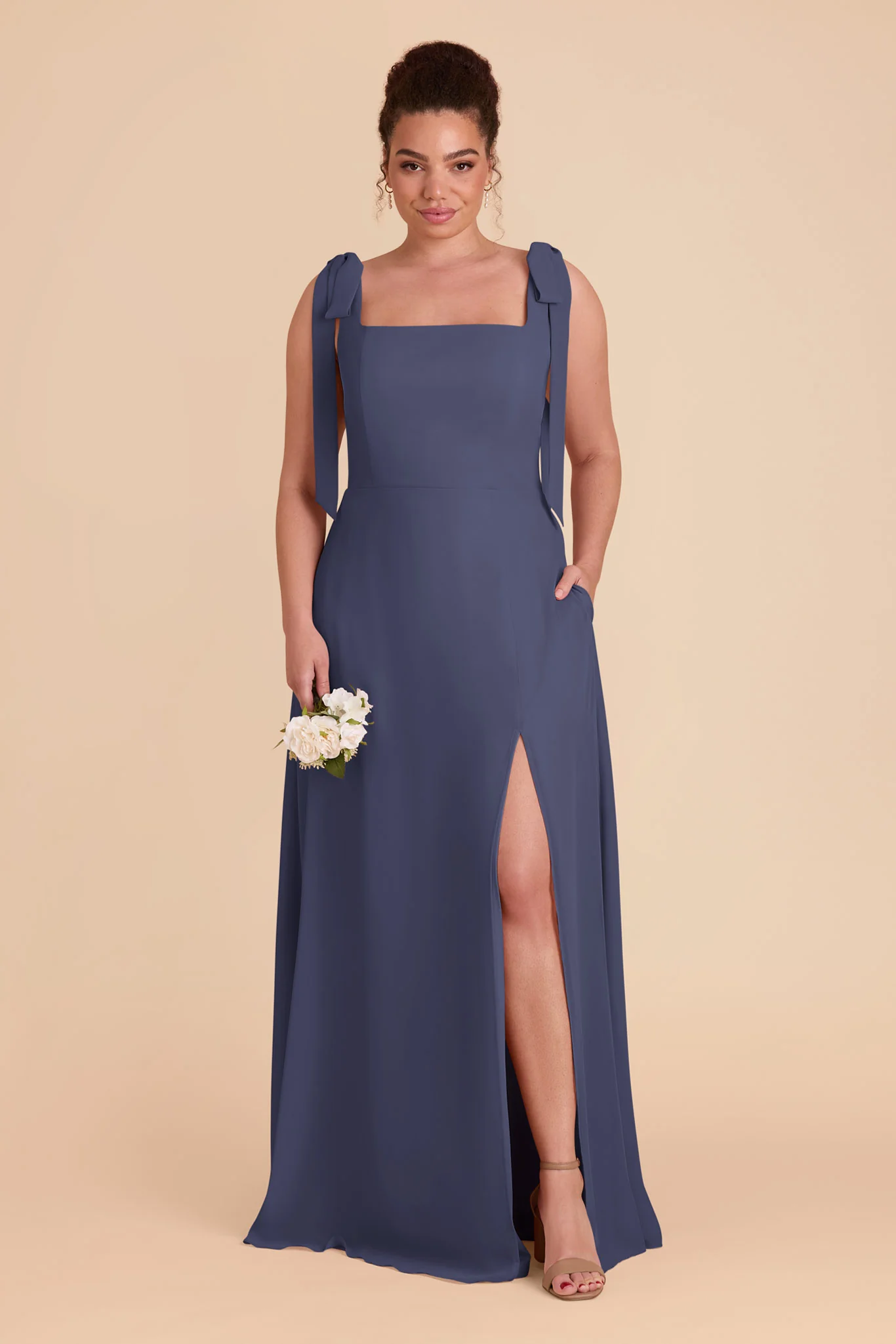 Alex Chiffon Dress - Dusk Blue - Image 7