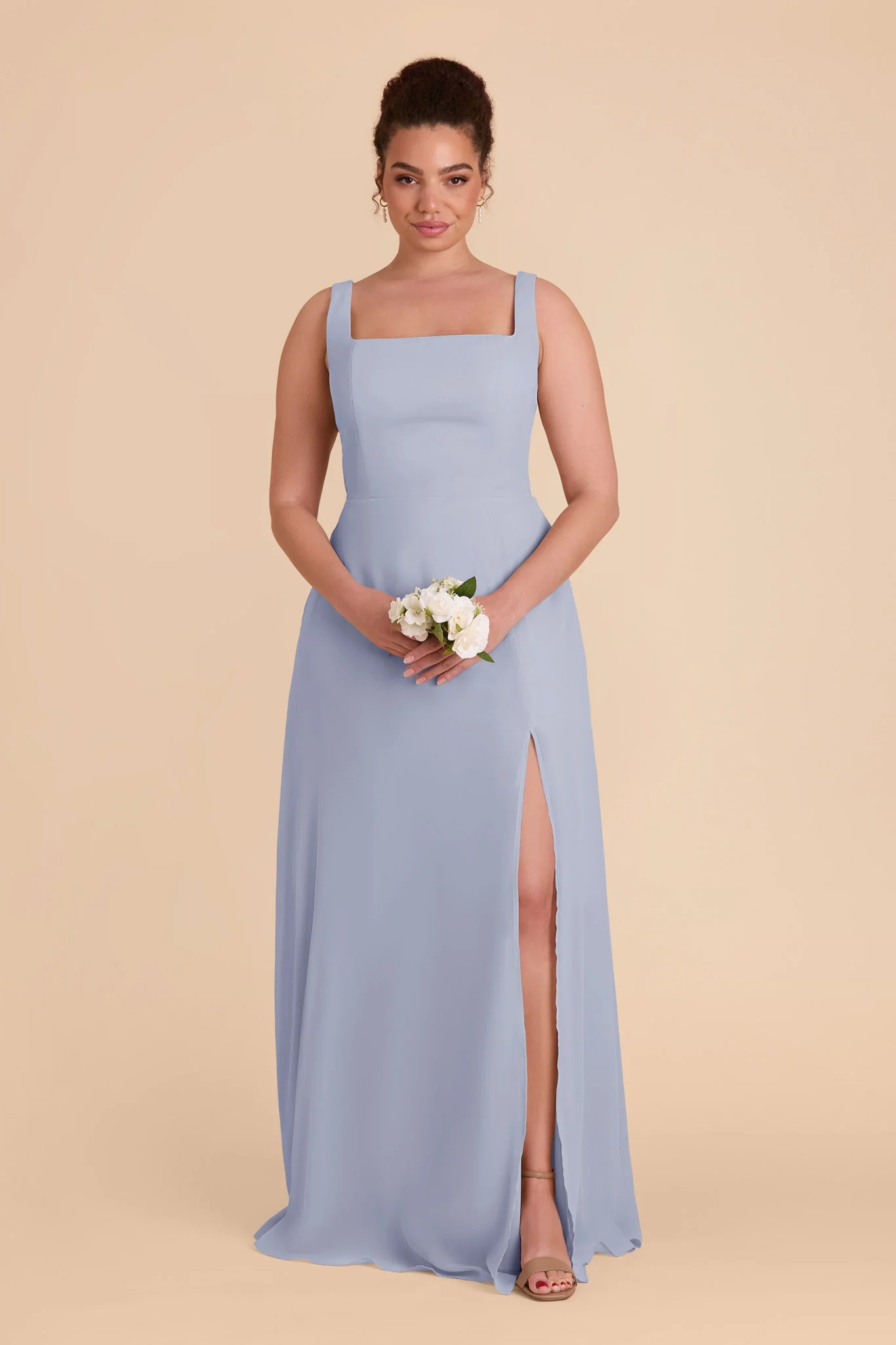 Alex Chiffon Dress - Dusty Blue - Image 9