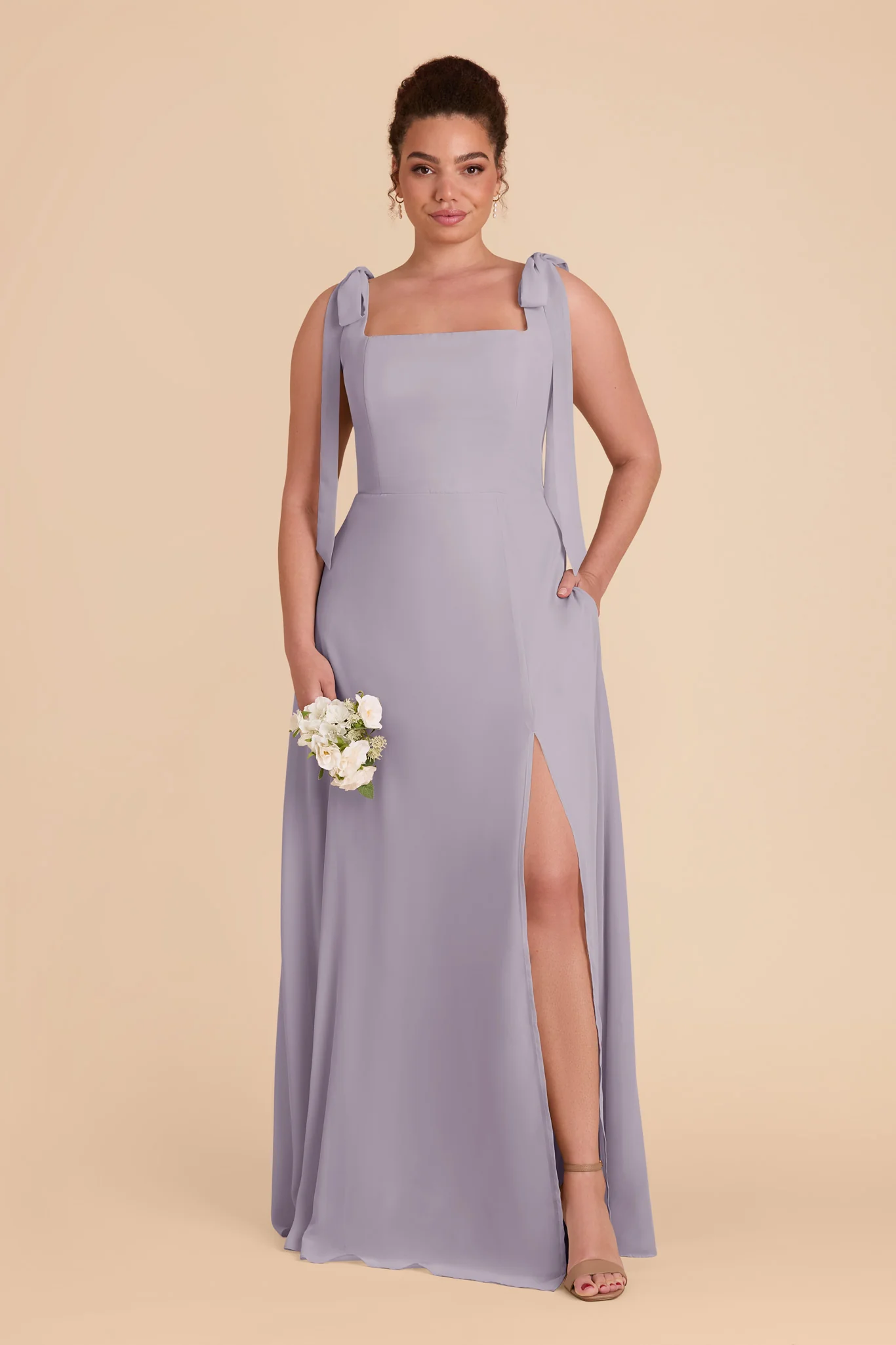 Alex Chiffon Dress - Dusty Lilac - Image 9