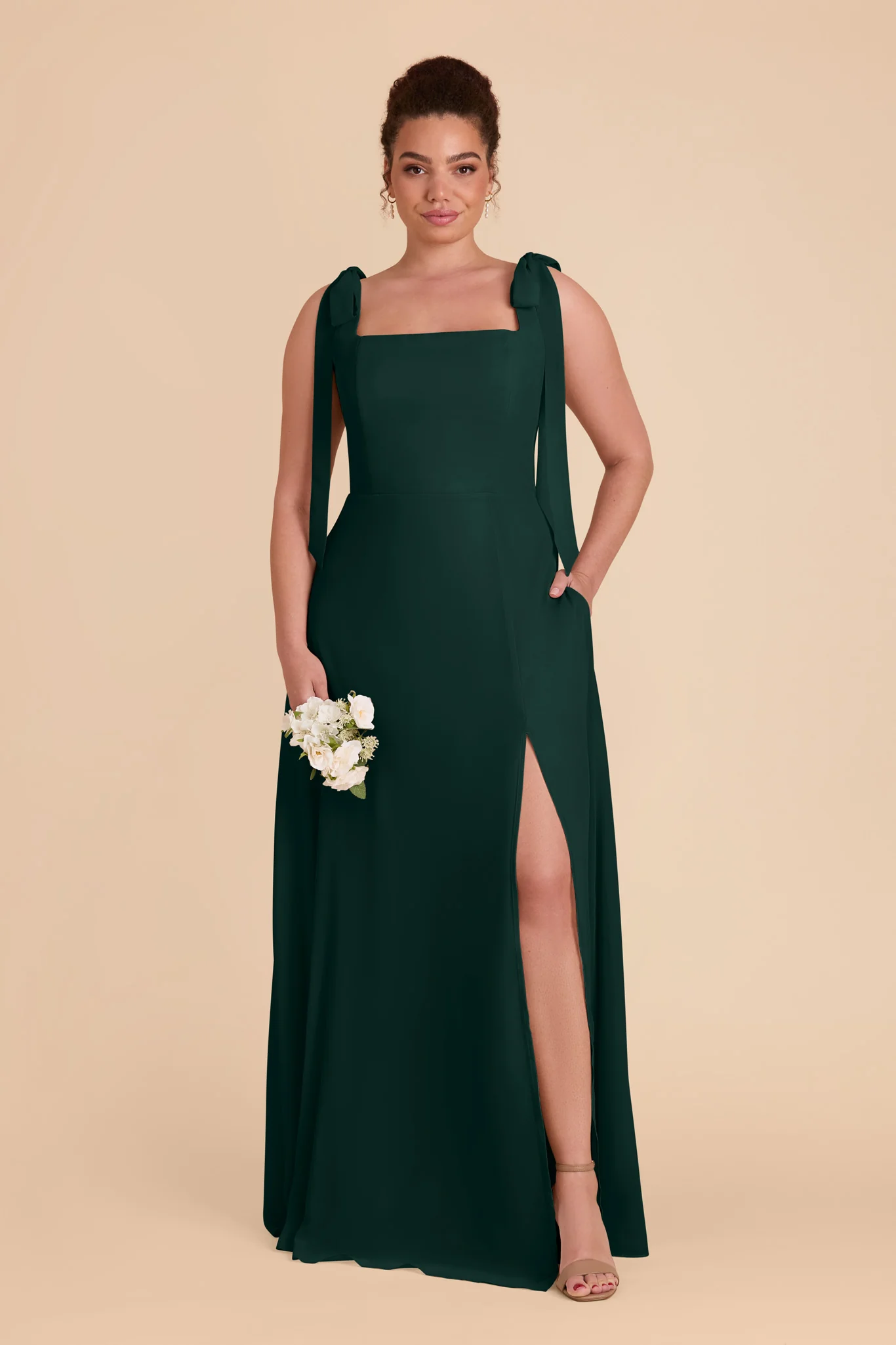 Alex Chiffon Dress - Emerald - Image 9