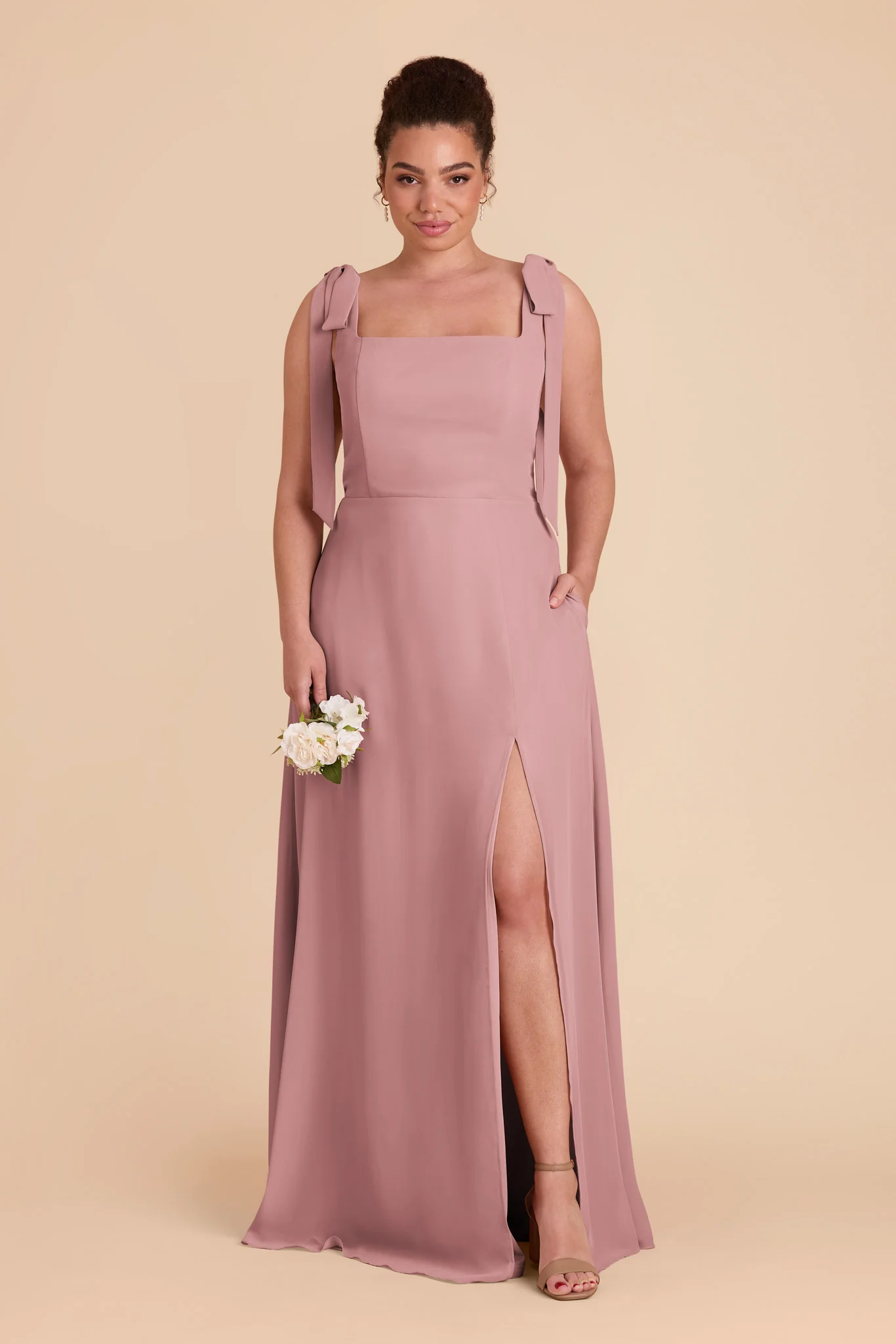 Alex Chiffon Dress - English Rose - Image 8
