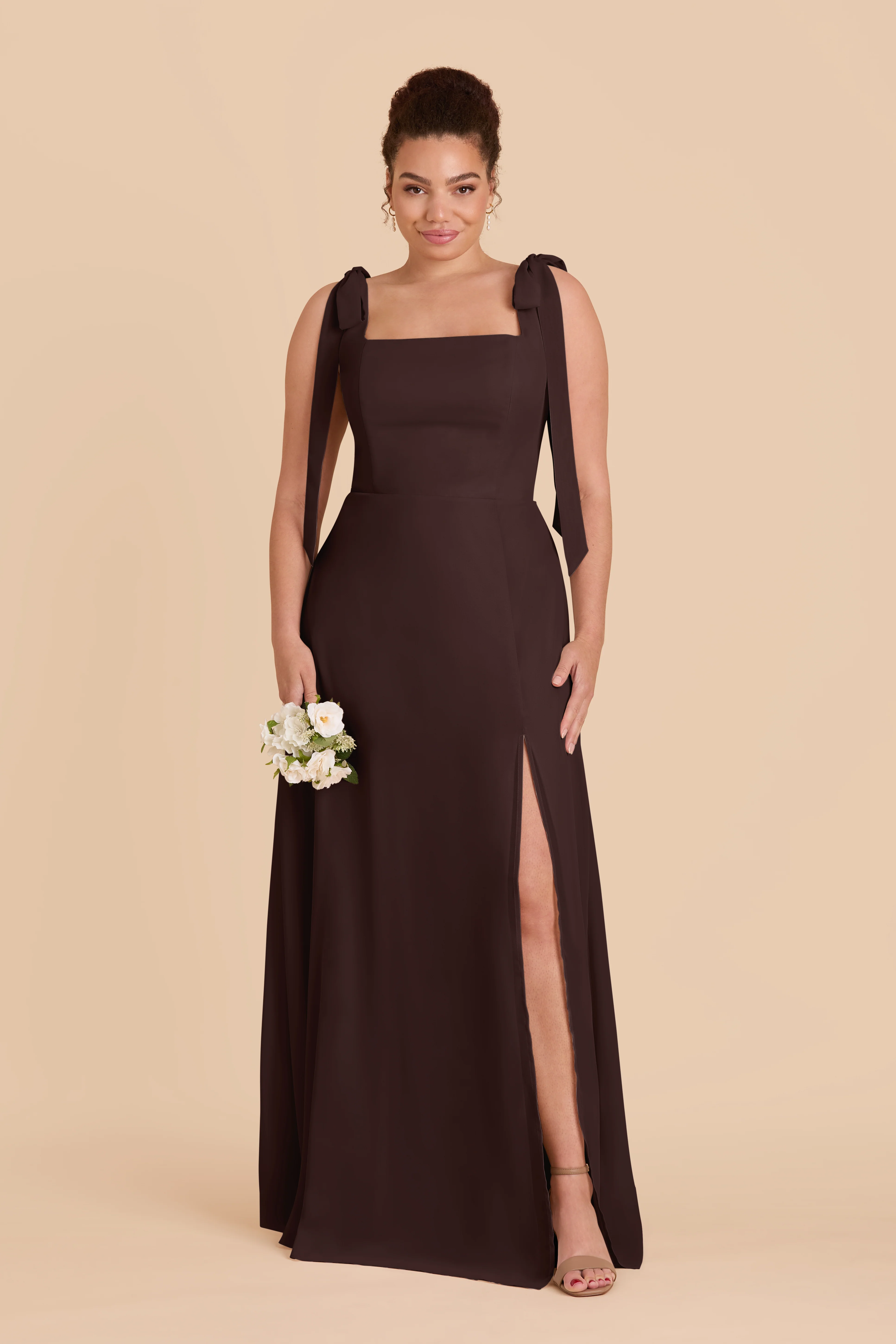 Alex Chiffon Dress - Espresso - Image 2