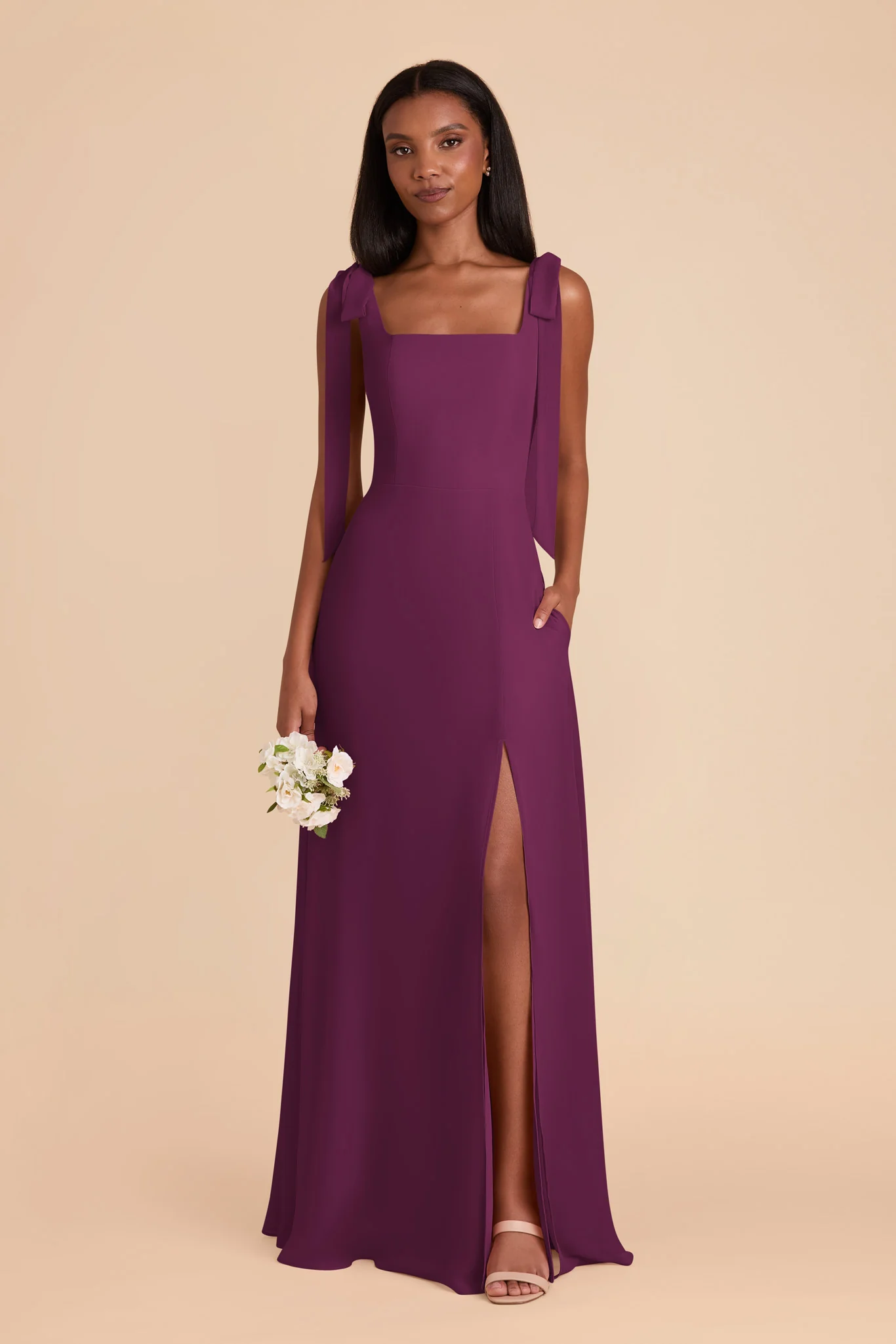 Alex Chiffon Dress - Fig