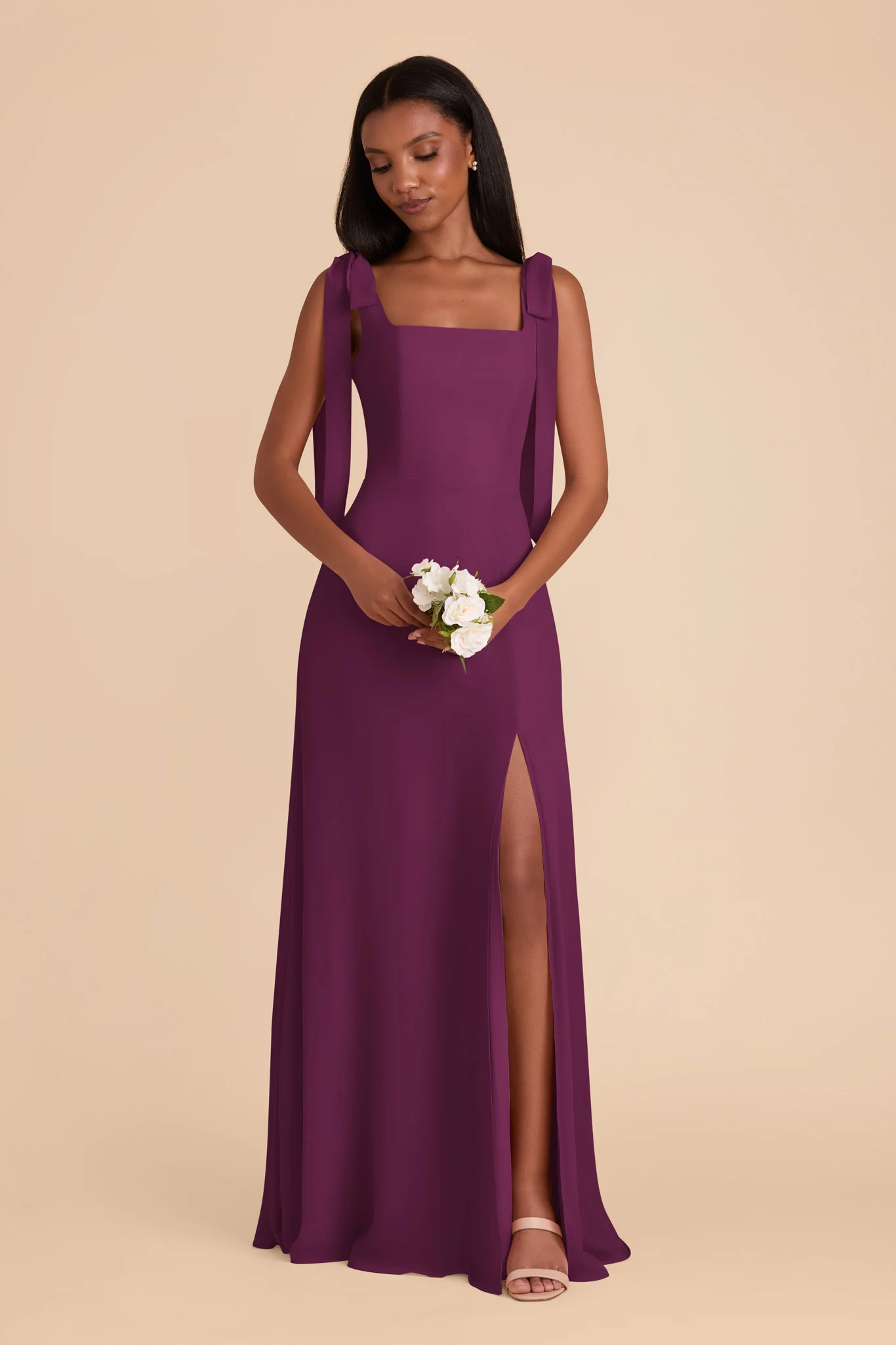 Alex Chiffon Dress - Fig - Image 3