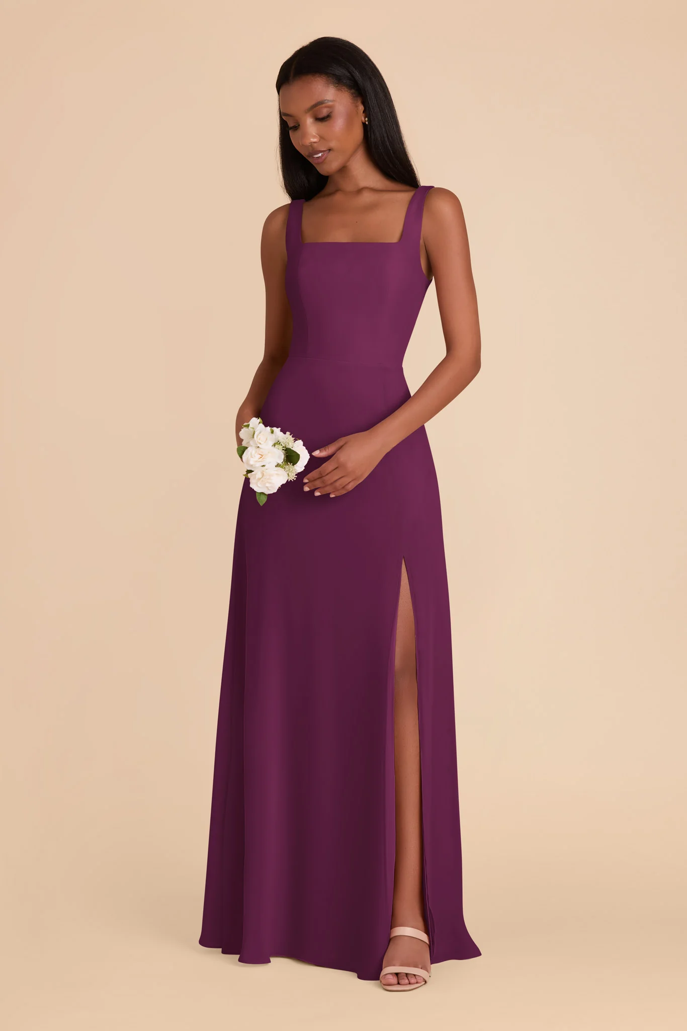 Alex Chiffon Dress - Fig - Image 4