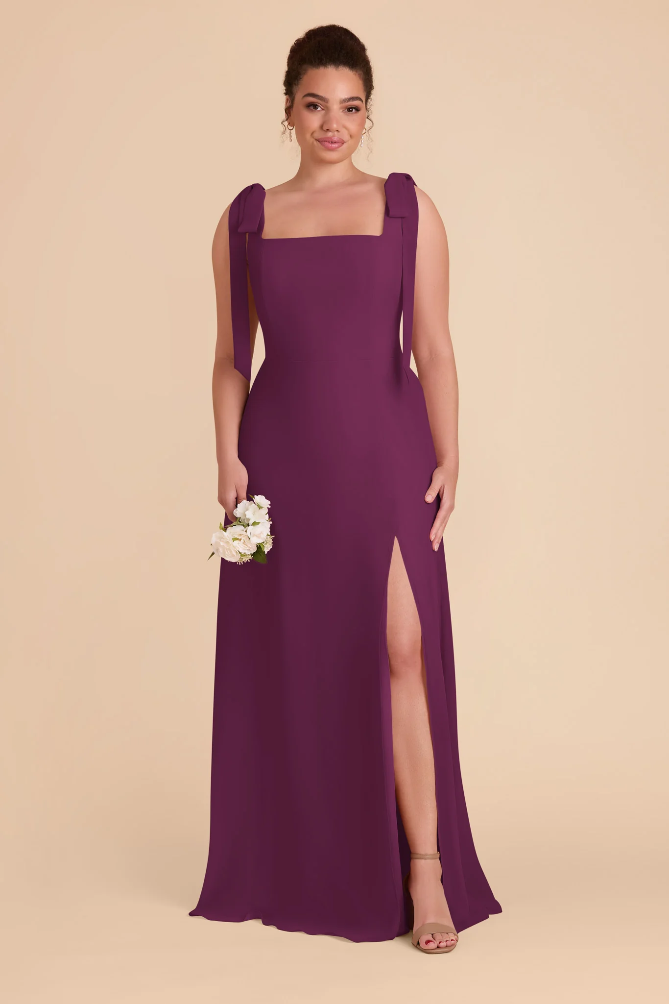 Alex Chiffon Dress - Fig - Image 8