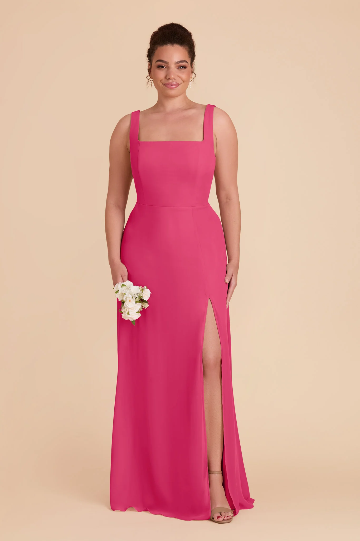 Alex Chiffon Dress - Fuchsia - Image 2