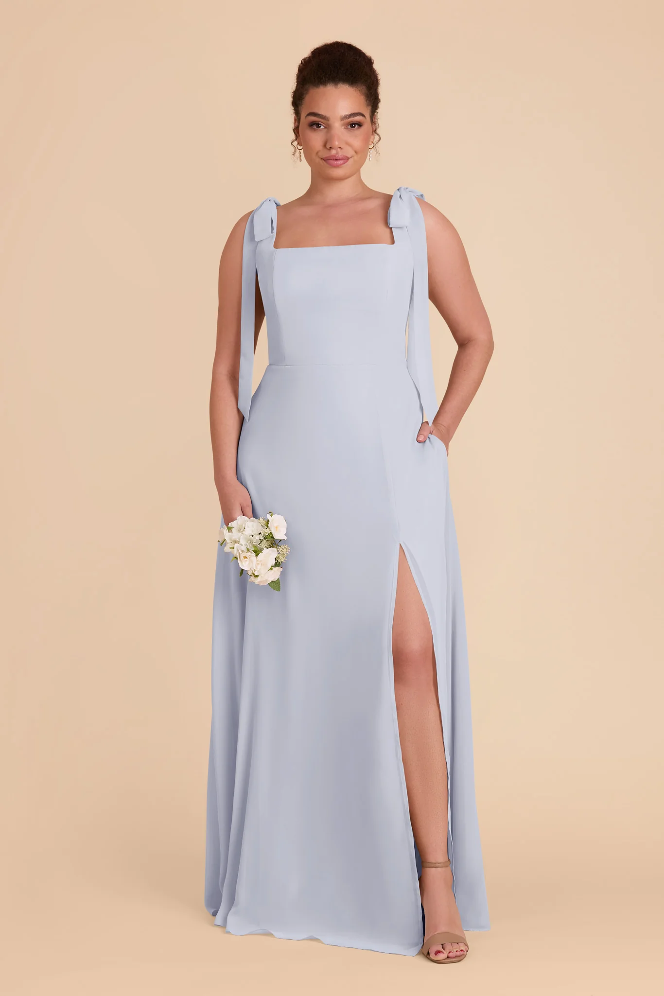 Alex Chiffon Dress - Ice Blue - Image 10