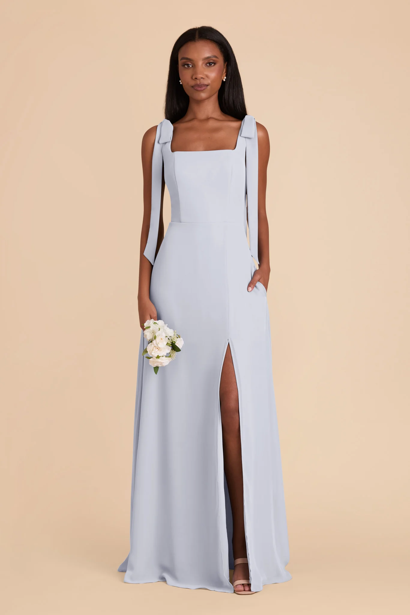 Alex Chiffon Dress - Ice Blue - Image 4