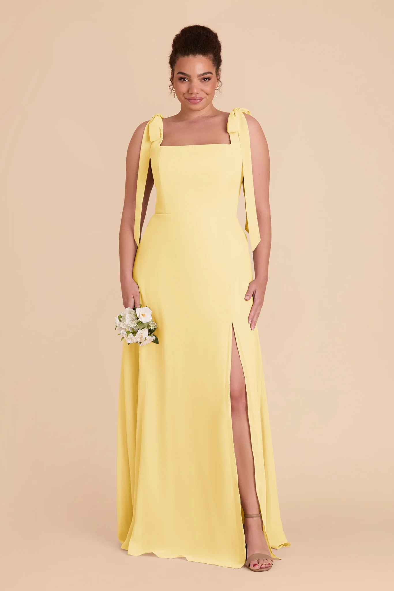 Alex Chiffon Dress - Lemon Sorbet - Image 5