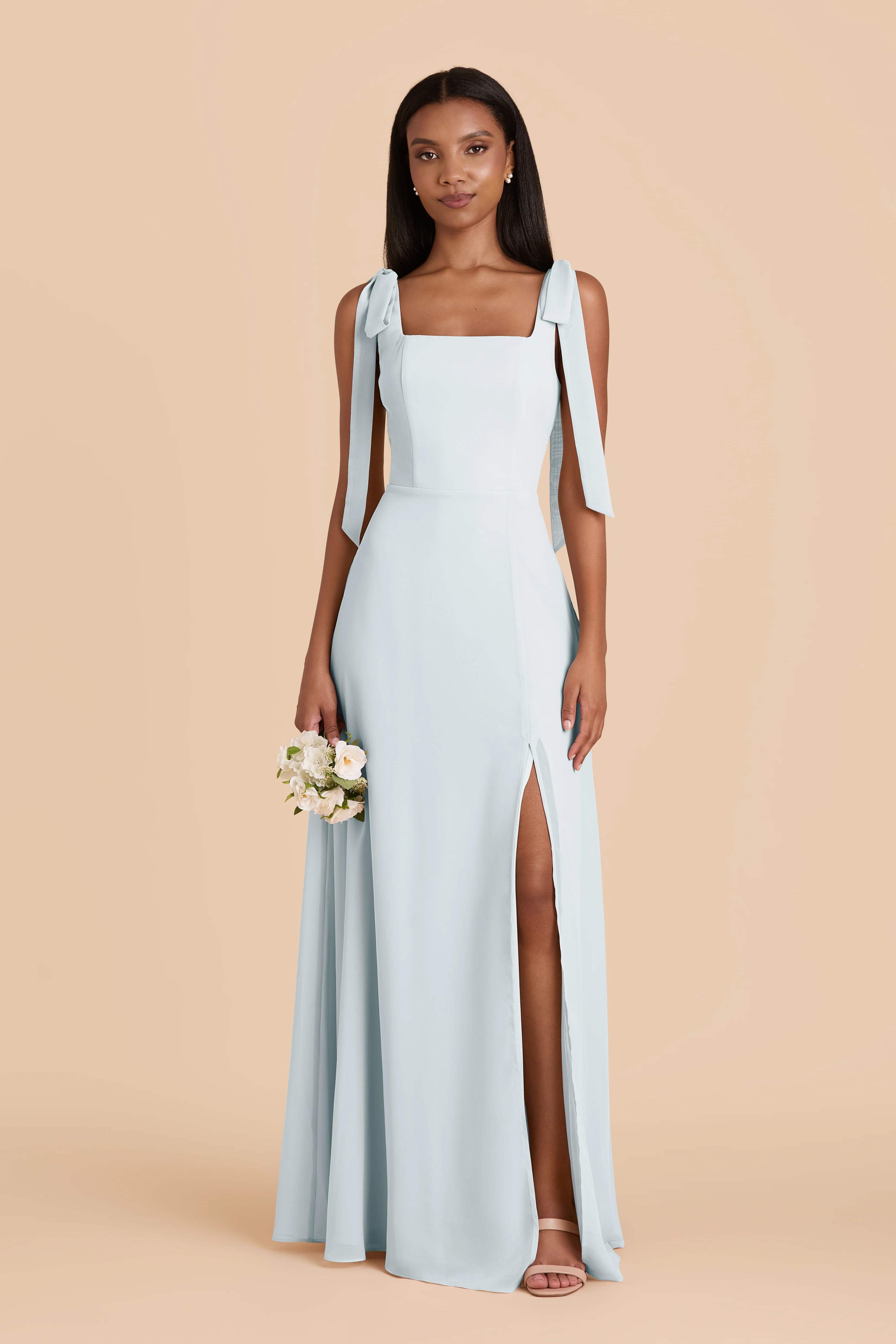 Alex Chiffon Dress - Mist Blue