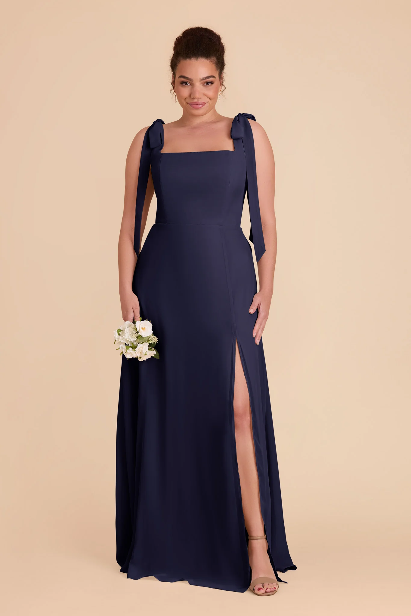 Alex Chiffon Dress - Navy - Image 2