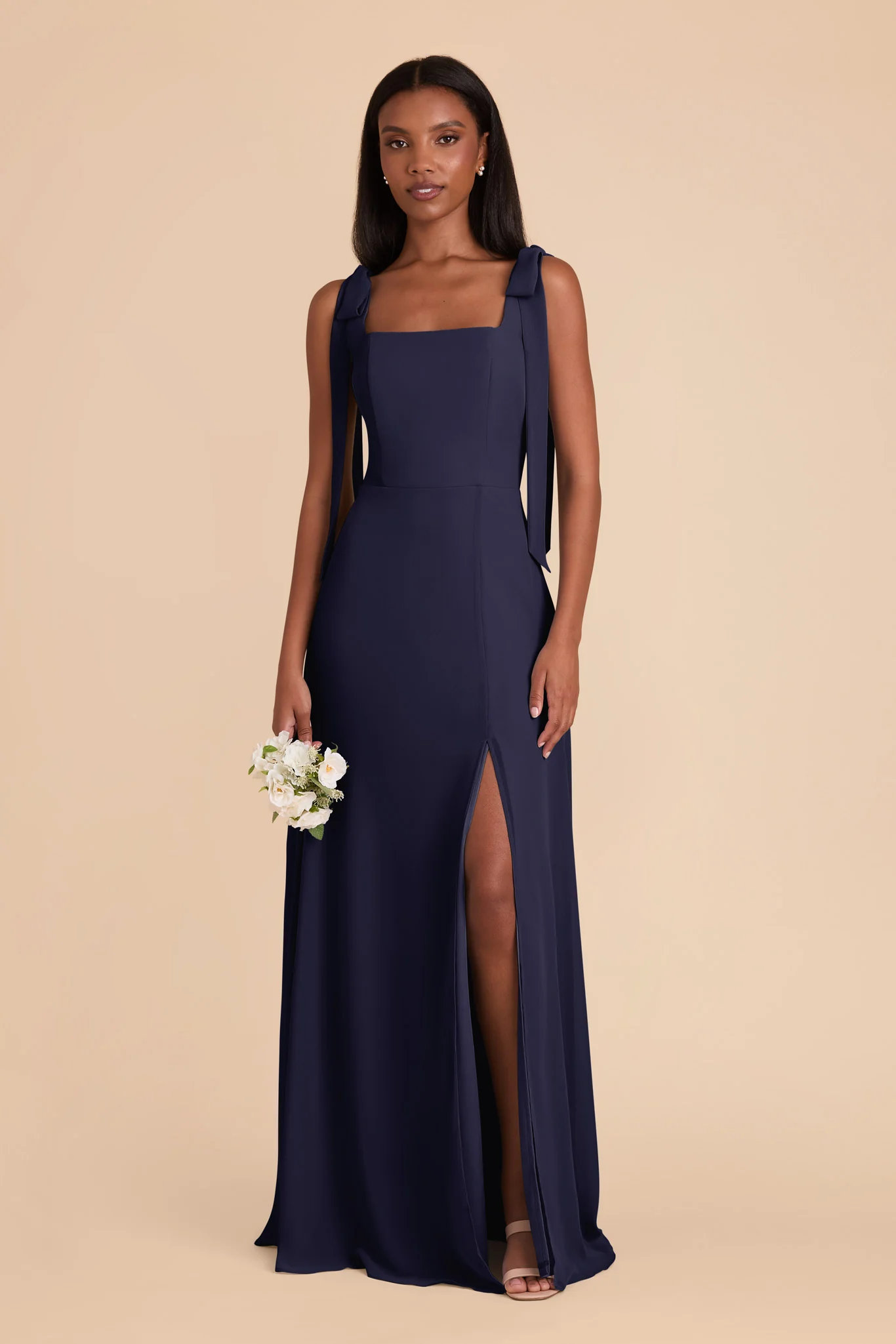Alex Chiffon Dress - Navy - Image 3