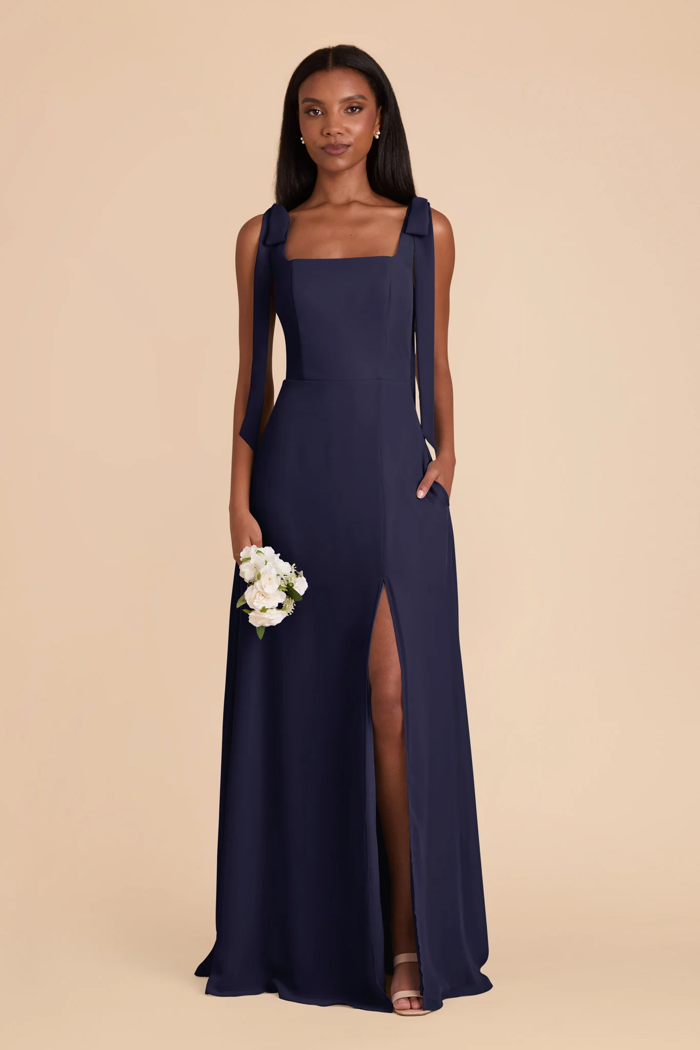 Alex Chiffon Dress - Navy - Image 4