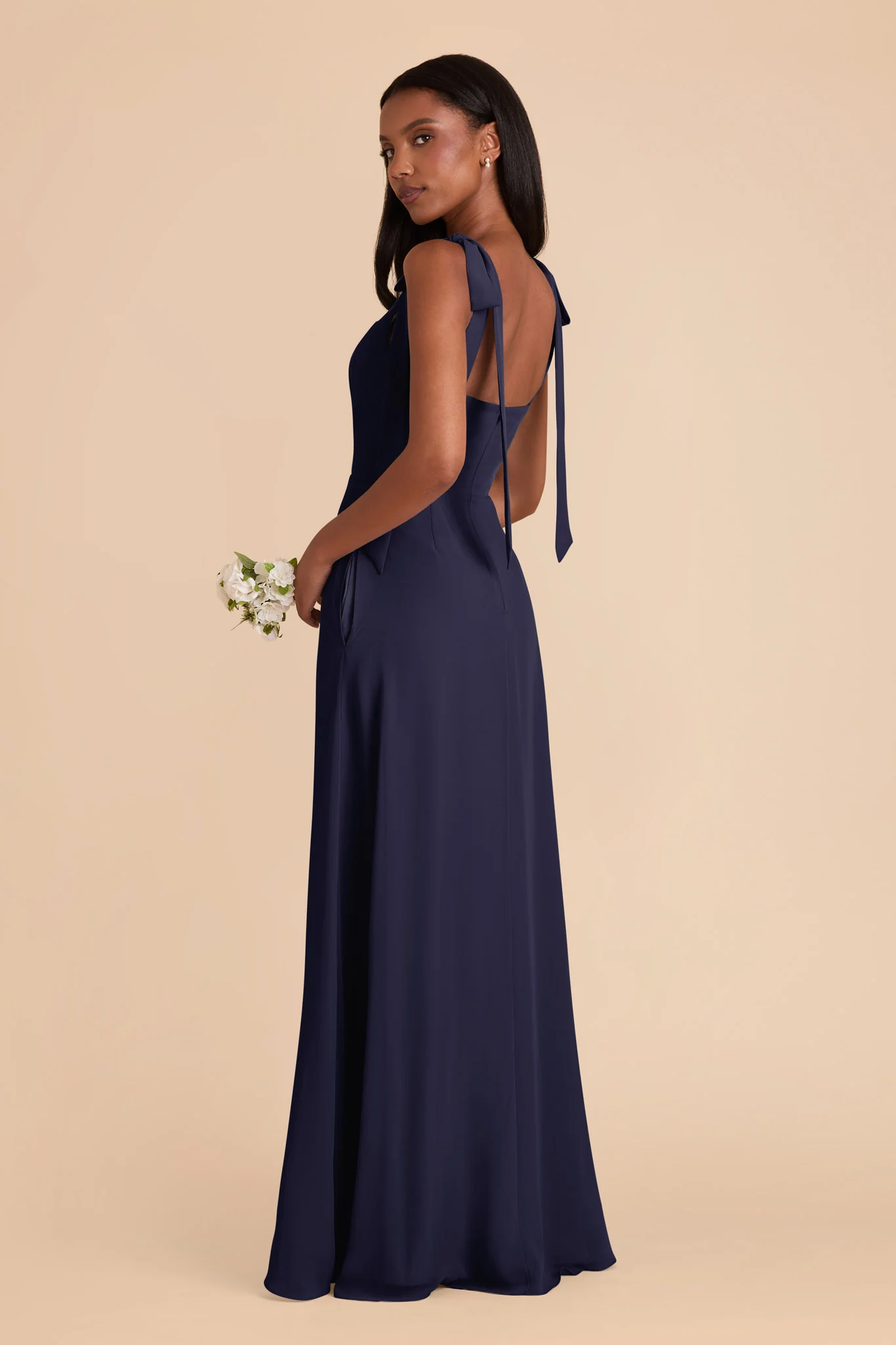Alex Chiffon Dress - Navy - Image 5