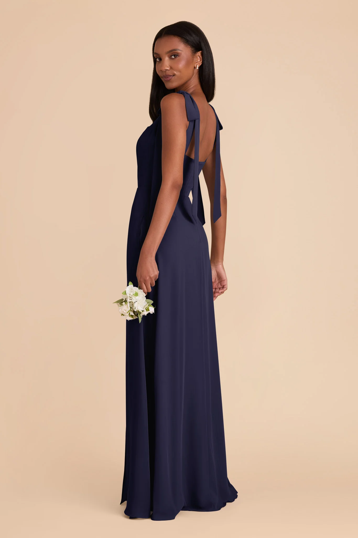 Alex Chiffon Dress - Navy - Image 6