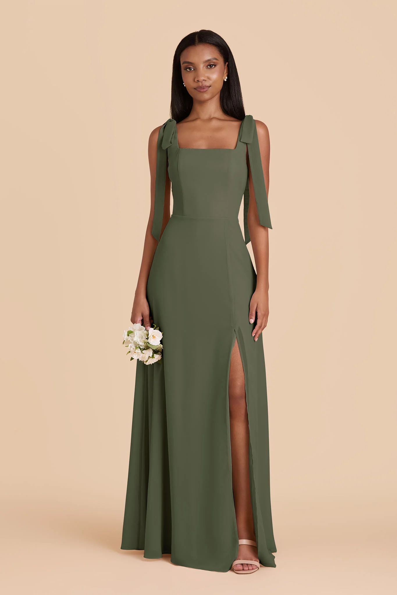 Alex Chiffon Dress - Olive