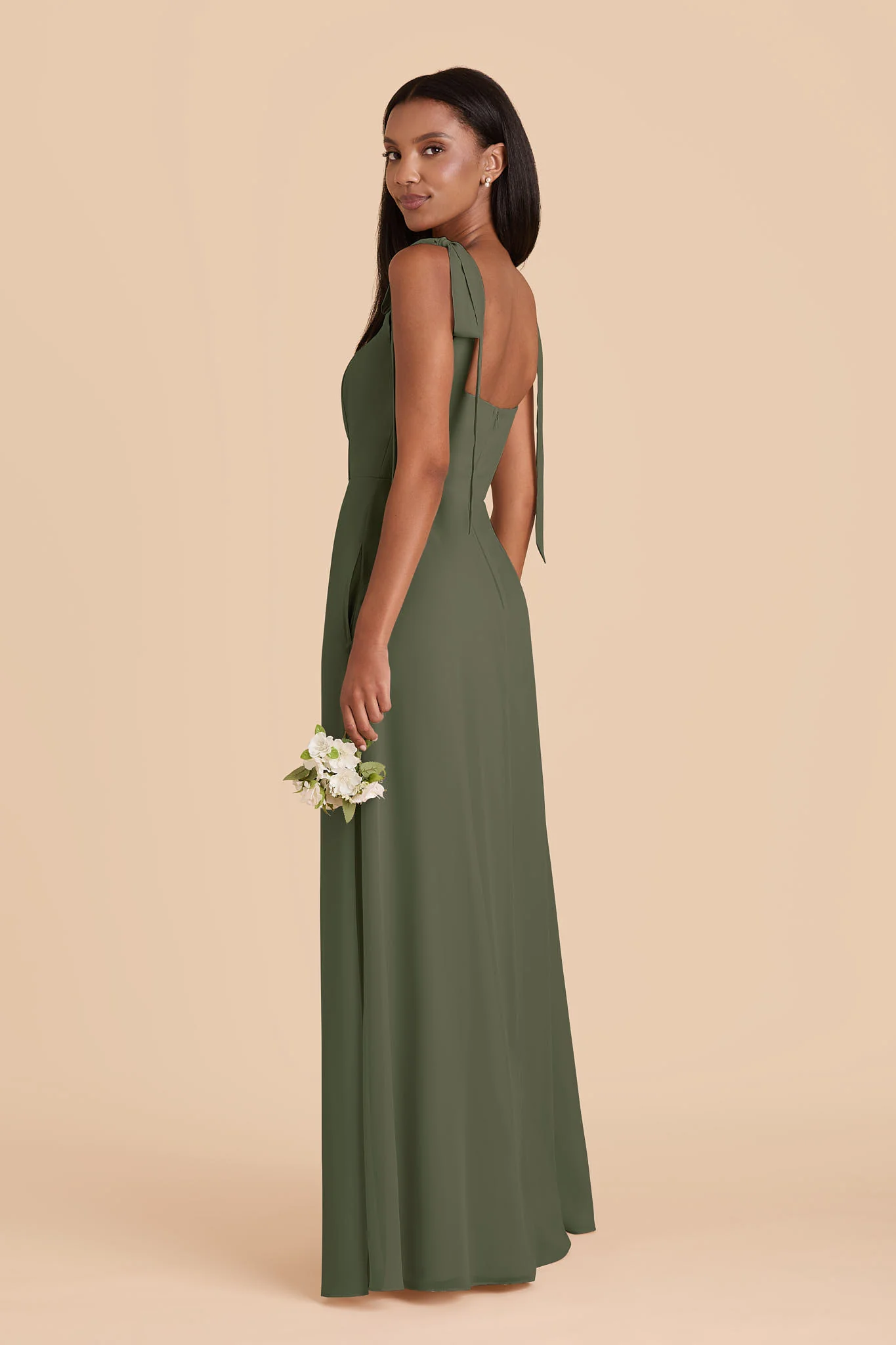 Alex Chiffon Dress - Olive - Image 5