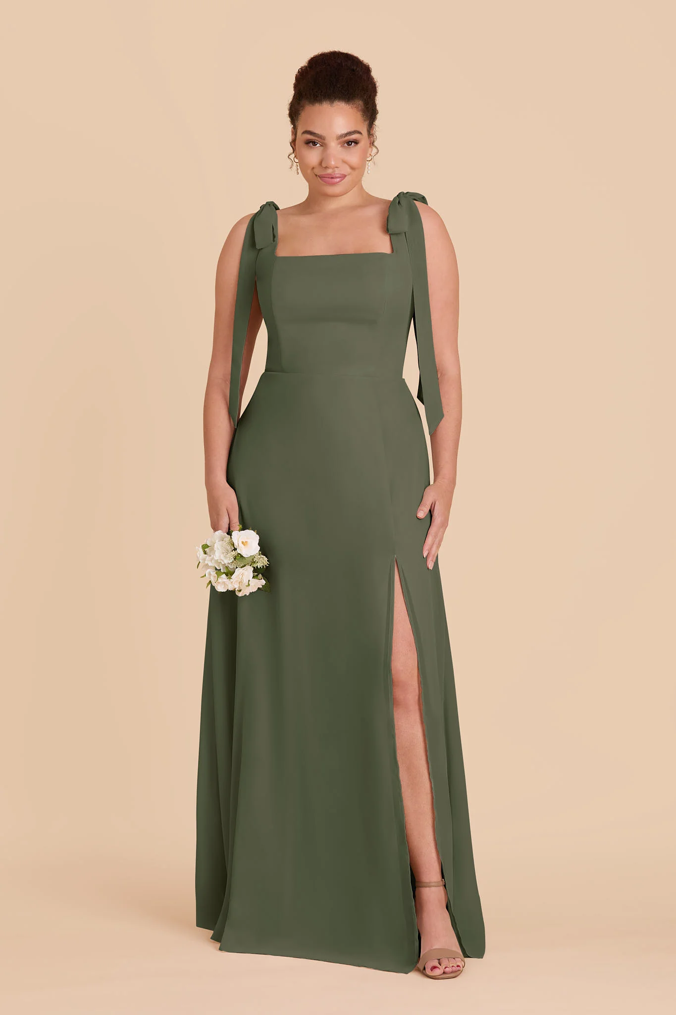 Alex Chiffon Dress - Olive - Image 7