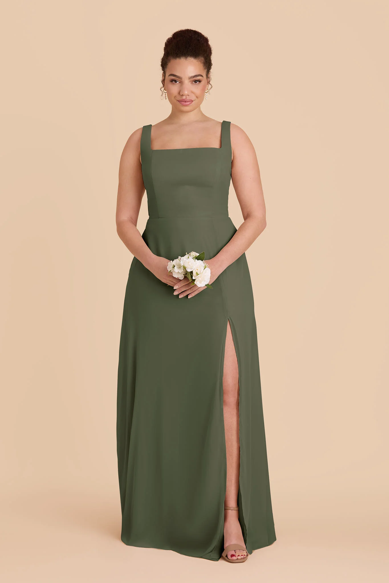 Alex Chiffon Dress - Olive - Image 8