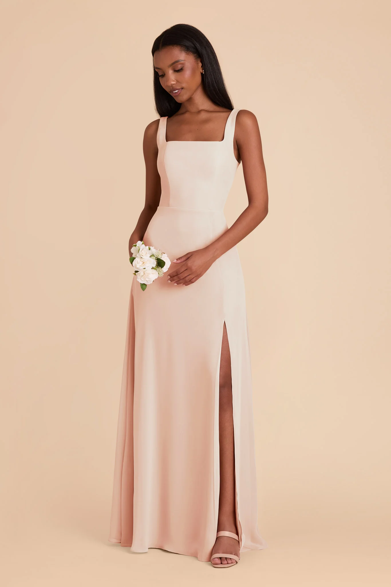 Alex Chiffon Dress - Pale Blush - Image 3