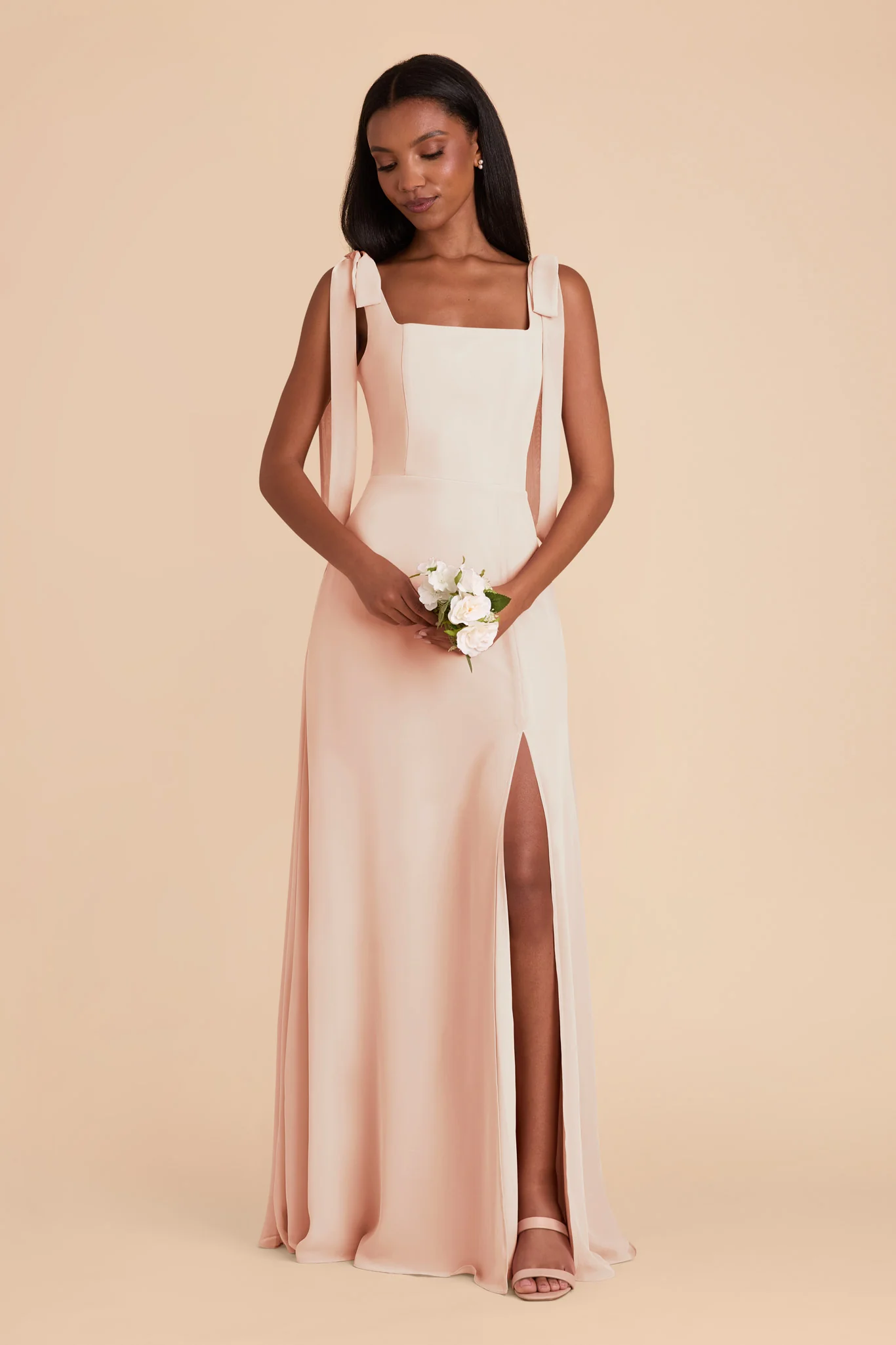 Alex Chiffon Dress - Pale Blush - Image 4