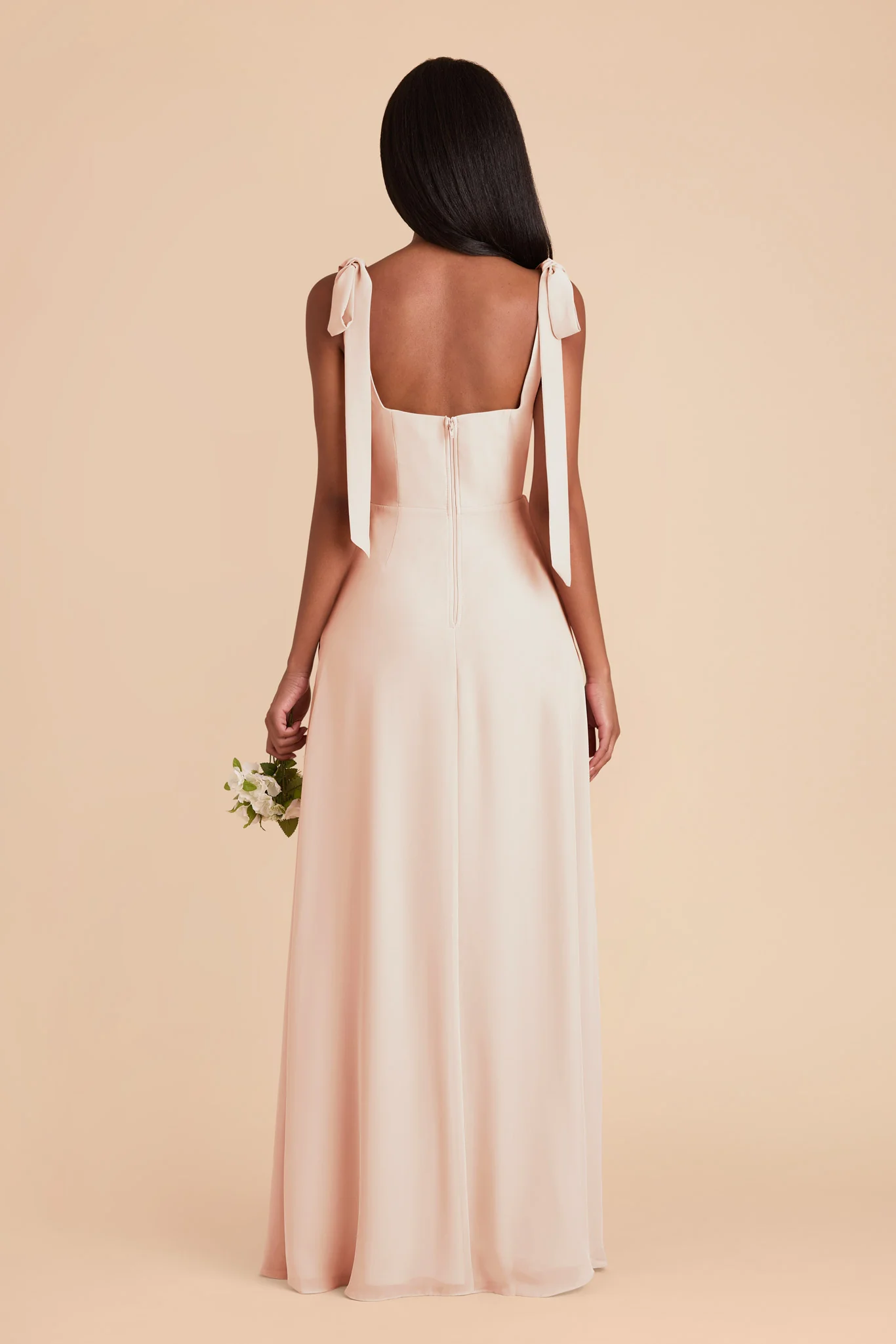 Alex Chiffon Dress - Pale Blush - Image 6