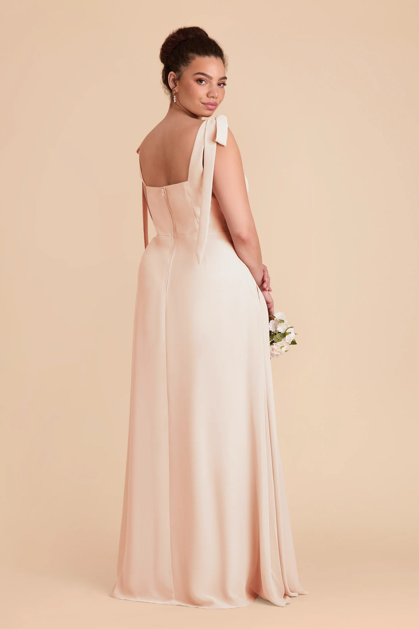 Alex Chiffon Dress - Pale Blush - Image 8