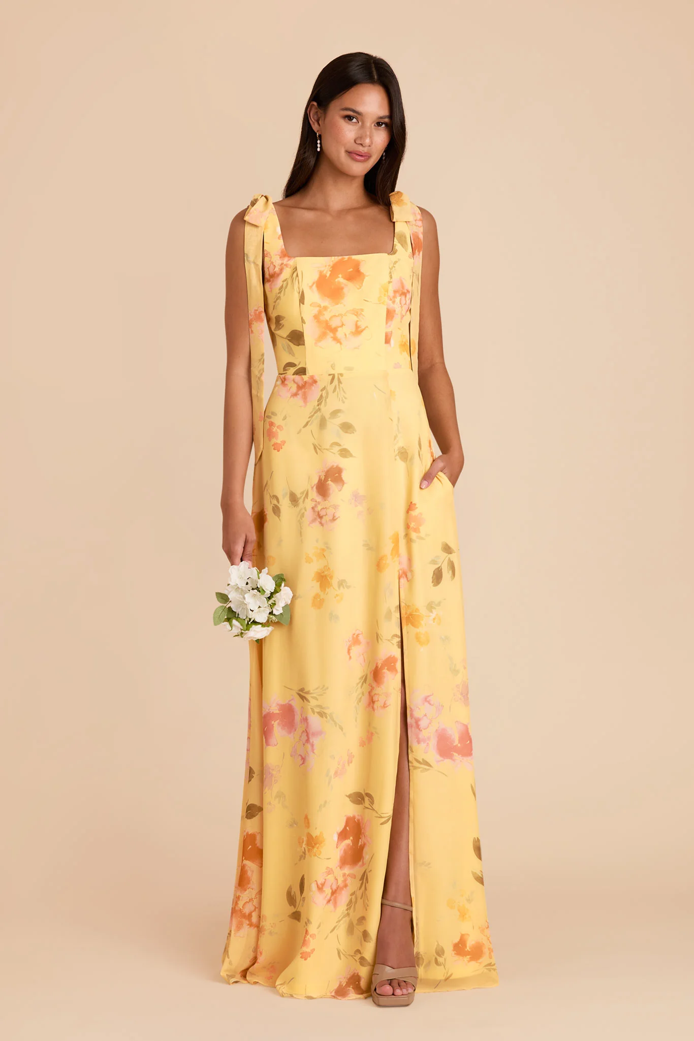 Alex Chiffon Dress - Pale Yellow Rococo Floral - Image 3