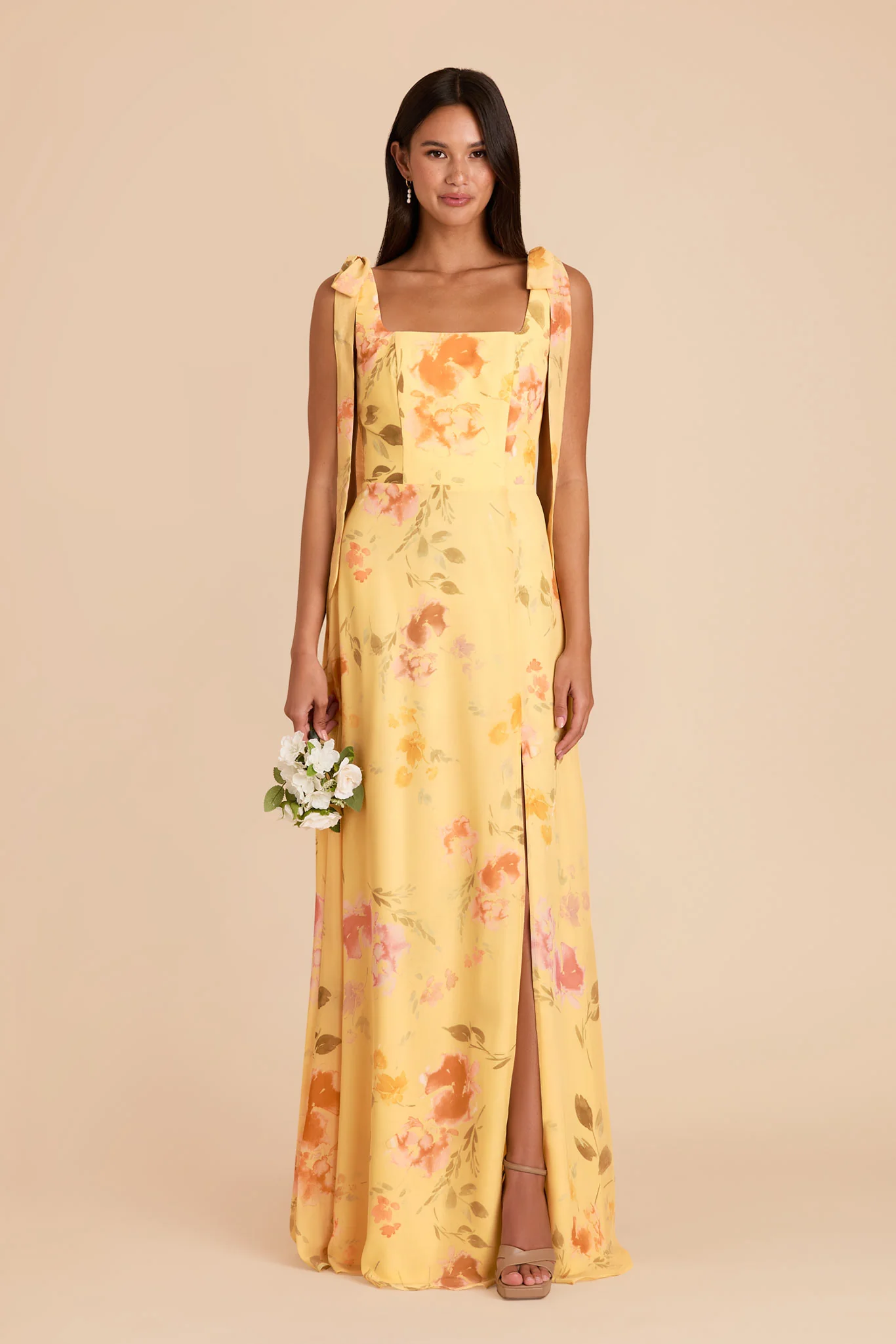 Alex Chiffon Dress - Pale Yellow Rococo Floral - Image 4