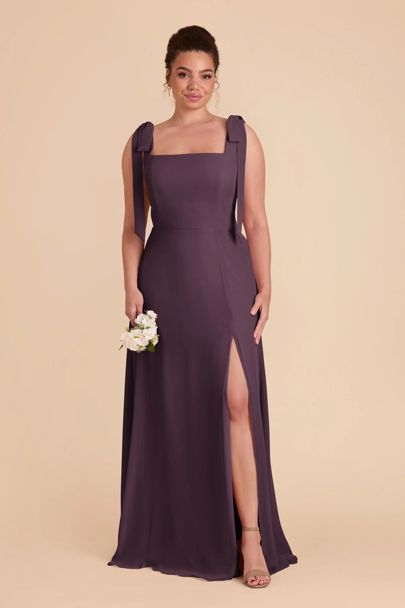 Alex Chiffon Dress - Plum - Image 7