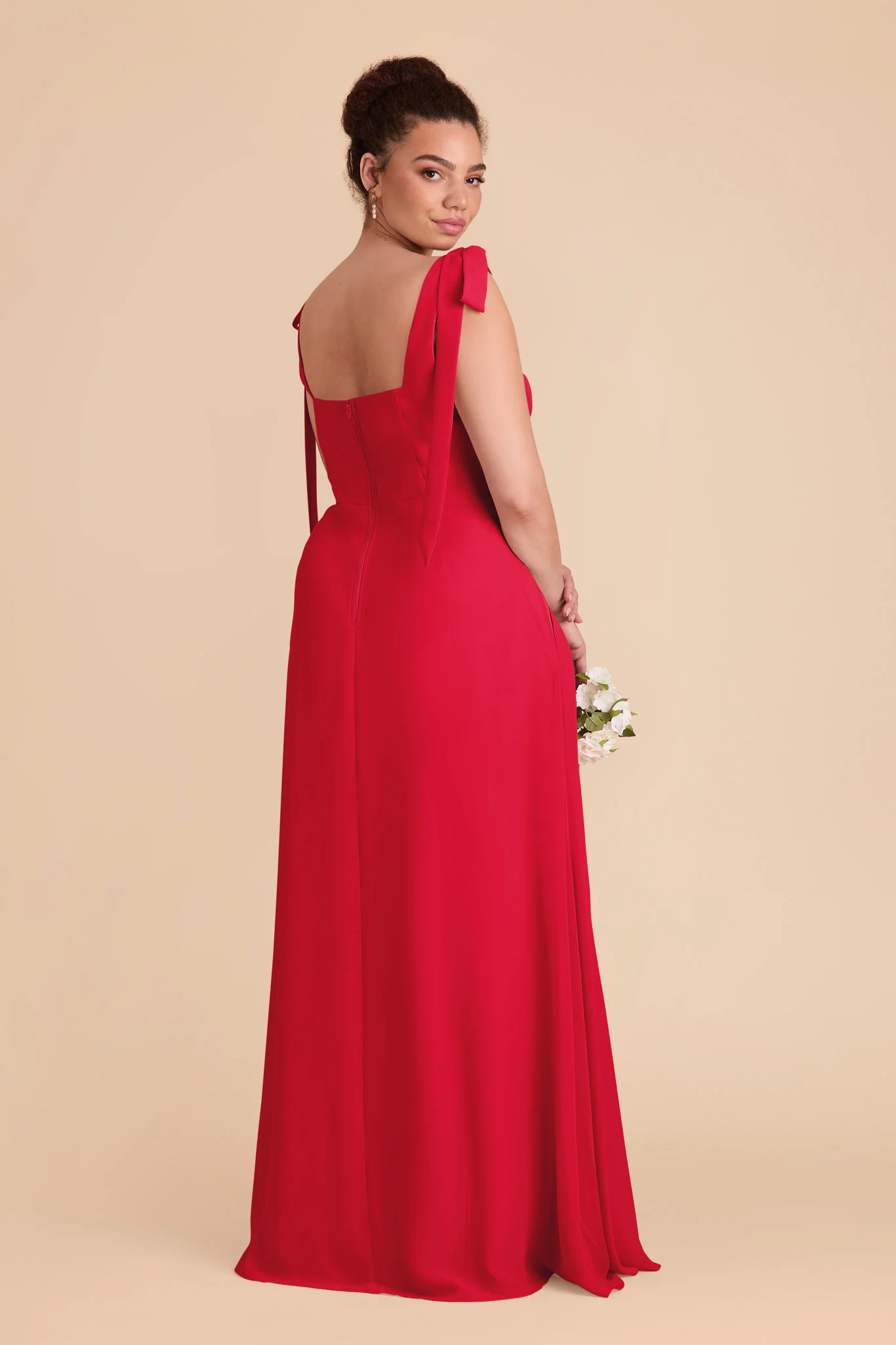 Alex Chiffon Dress - Ruby Red - Image 10