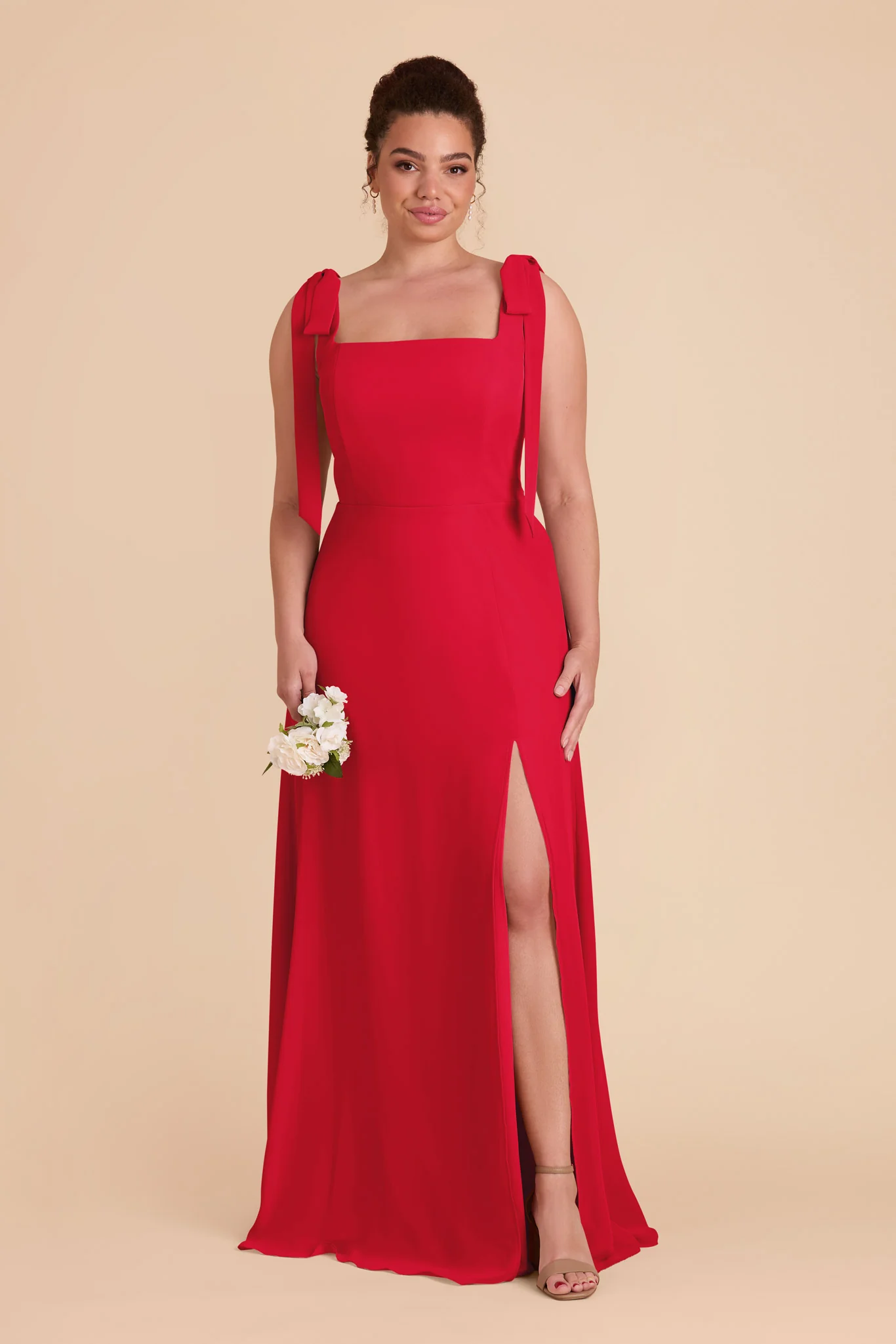 Alex Chiffon Dress - Ruby Red - Image 8