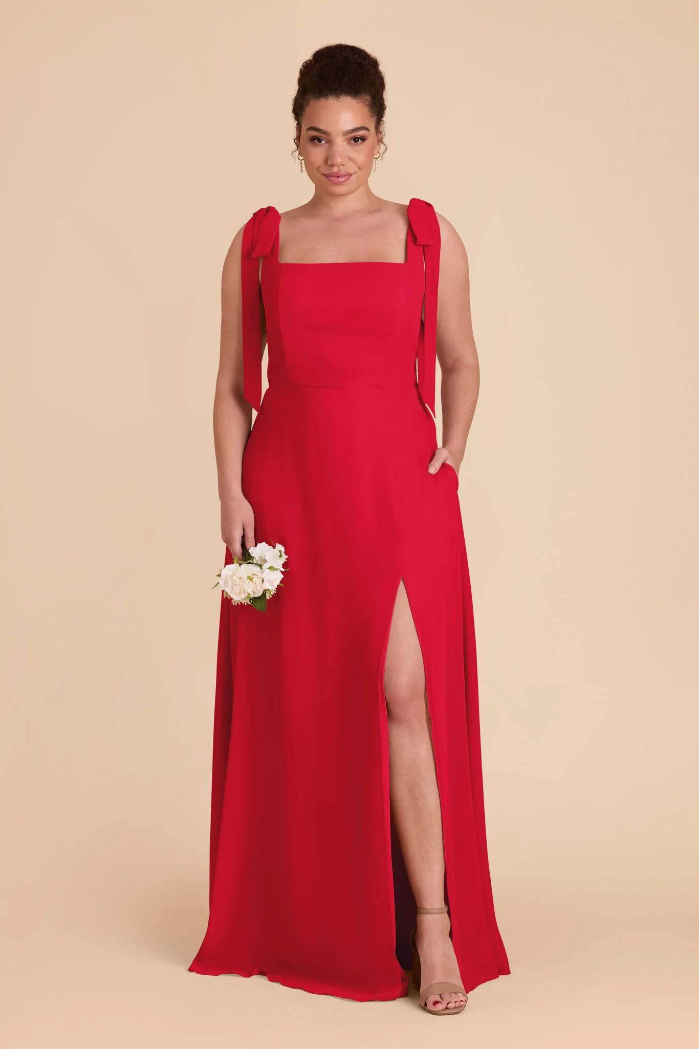 Alex Chiffon Dress - Ruby Red - Image 9