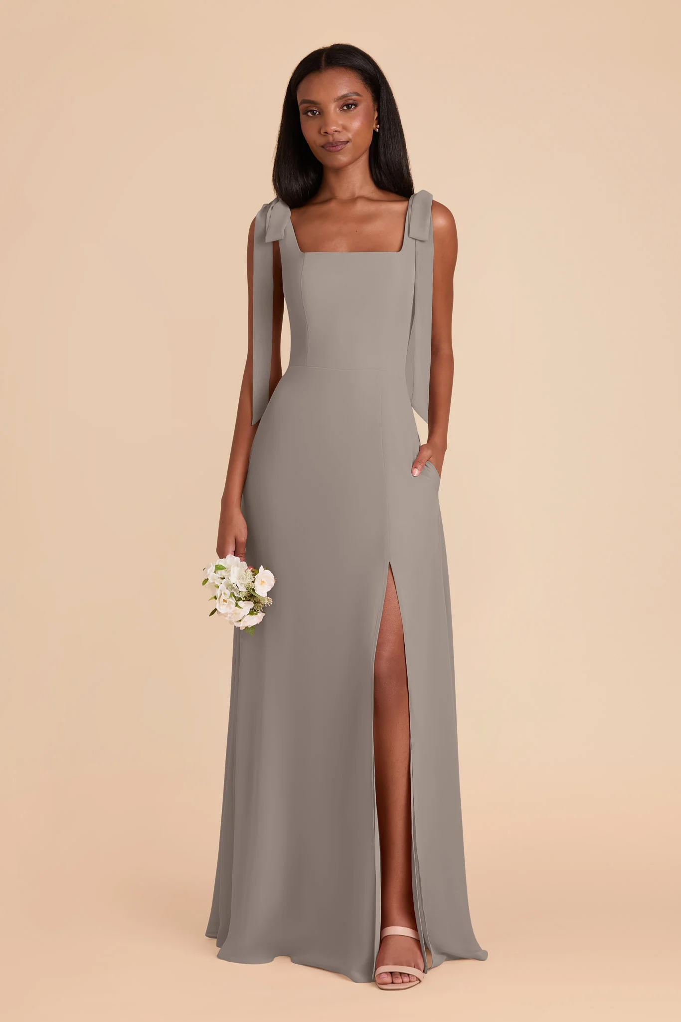 Alex Chiffon Dress - Silver
